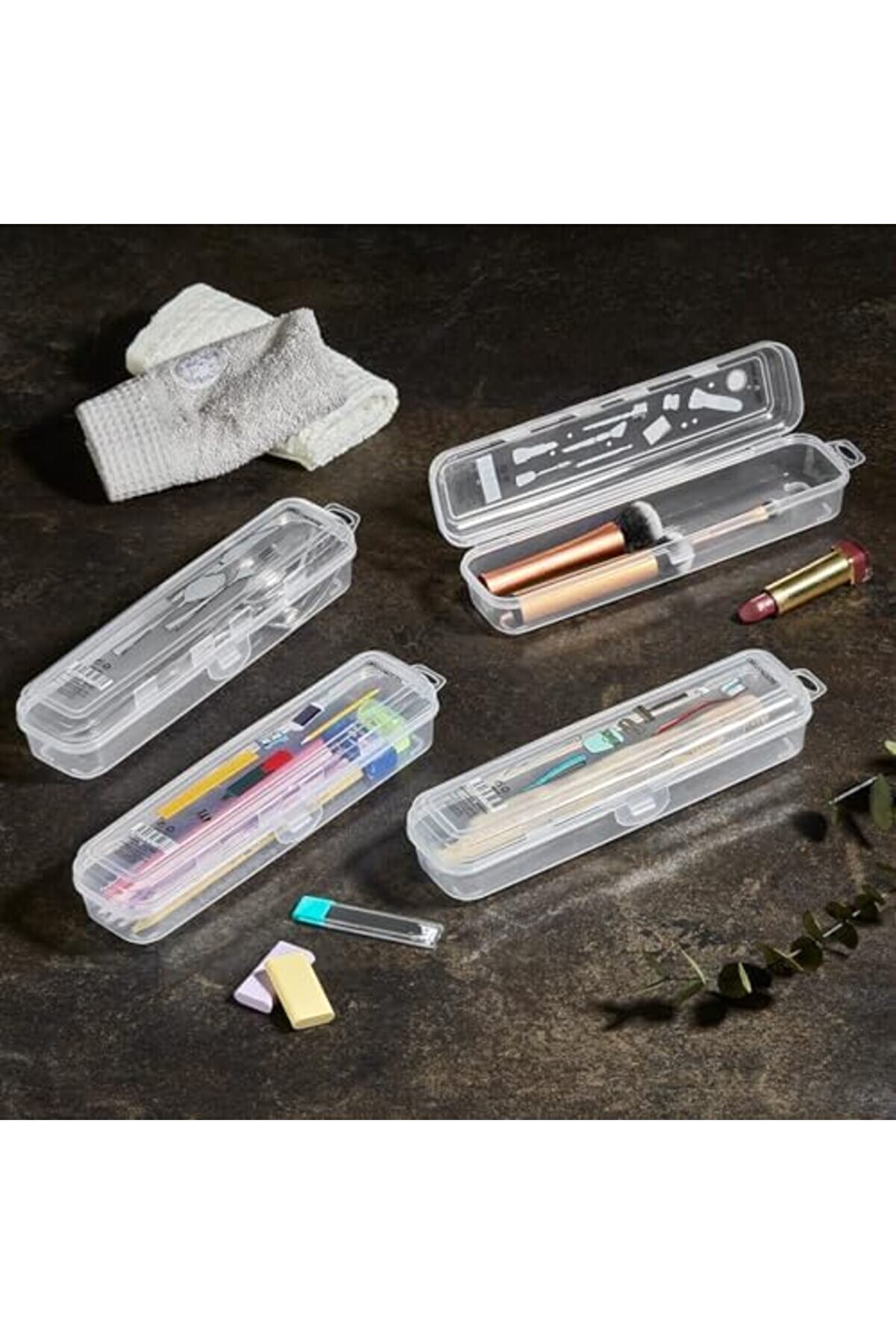 Multi̇fi̇x Çok Amaçlı 4 Lü Di̇ş Traş Makyaj Aksesuar Kutusu Kalemli̇k Çatal Bıçak Saklama Kutusu 117571