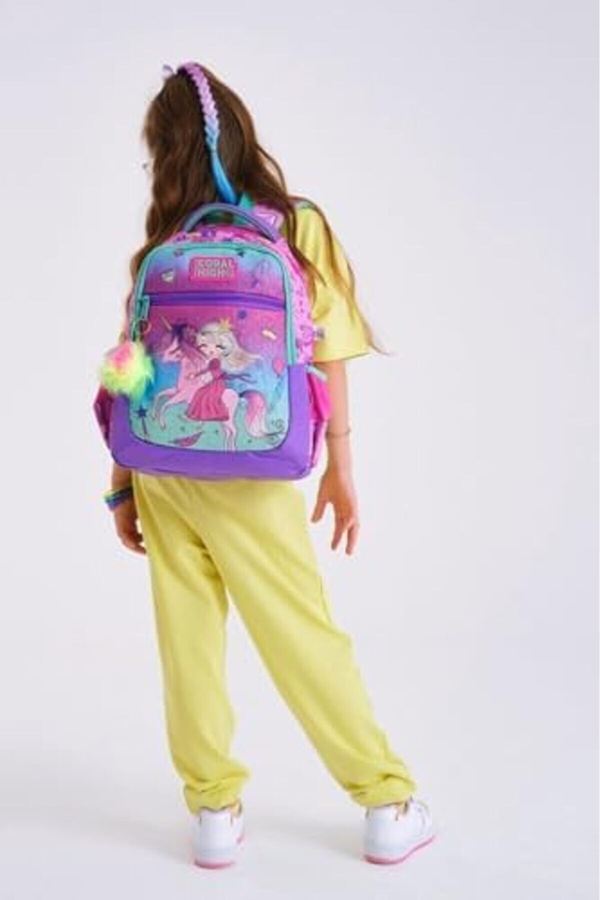 Modashi̇ne &Uuml;&ccedil; G&ouml;zl&uuml; Kız &Ccedil;ocuk İlk Ve Orta Okul &Ccedil;antası - Pembe Yeşi̇l Ve Prenses Modascope 1014773