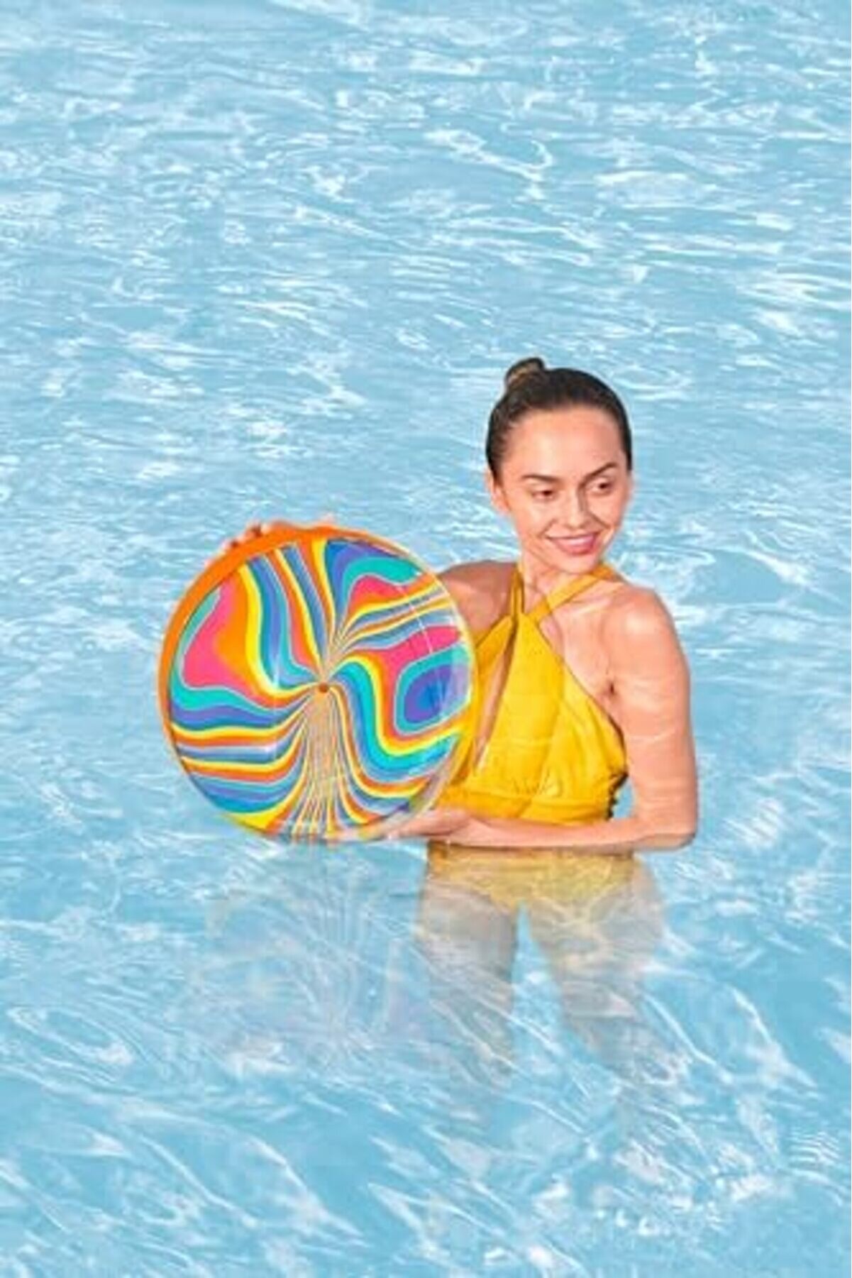 Modashi̇ne Şi̇şme Plaj Topu, Ti̇e-Dye Tasarım Çocuklar Ve Yeti̇şki̇nler İçi̇n Su Topu, 46 Cm Modascope 101