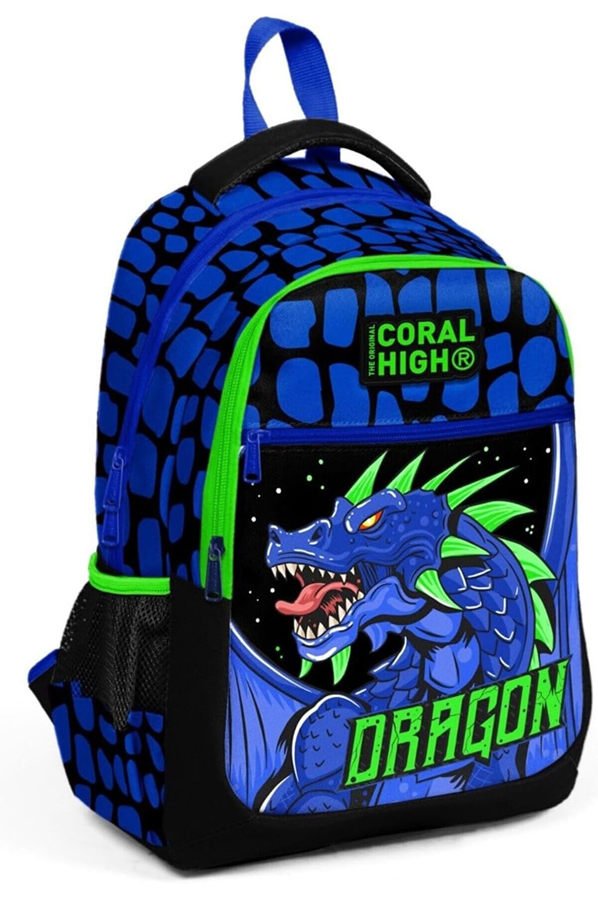 STOREMAX modashine Üç Gözlü Erkek Çocuk İlk ve Orta Okul Çantası - Lacivert Yeşil Dragon modascope 1014773