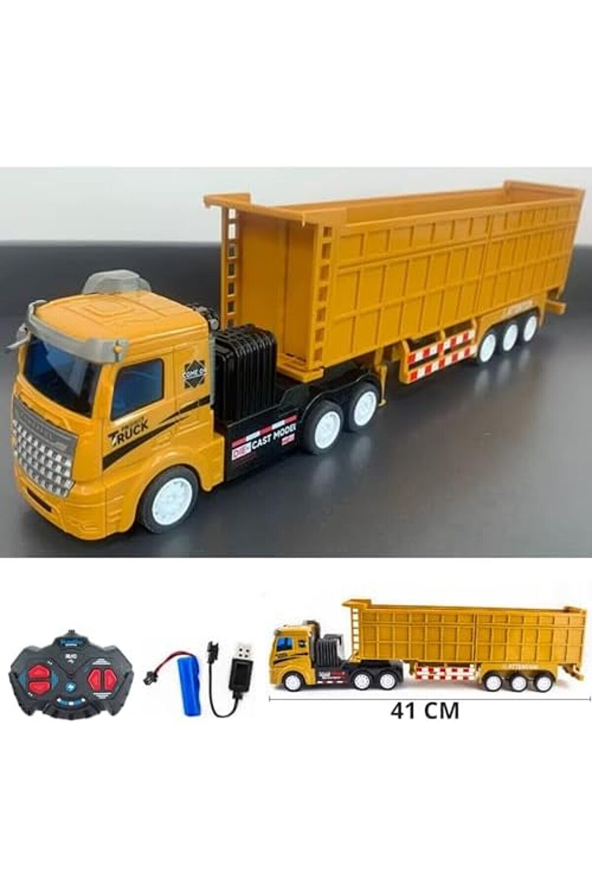 Modashi̇ne 27 Mhz Uzaktan Kumandalı Kamyon Kasalı Tır 41 Cm Full Fonksi̇yon Kasası Ayrılabi̇li̇r Sadece
