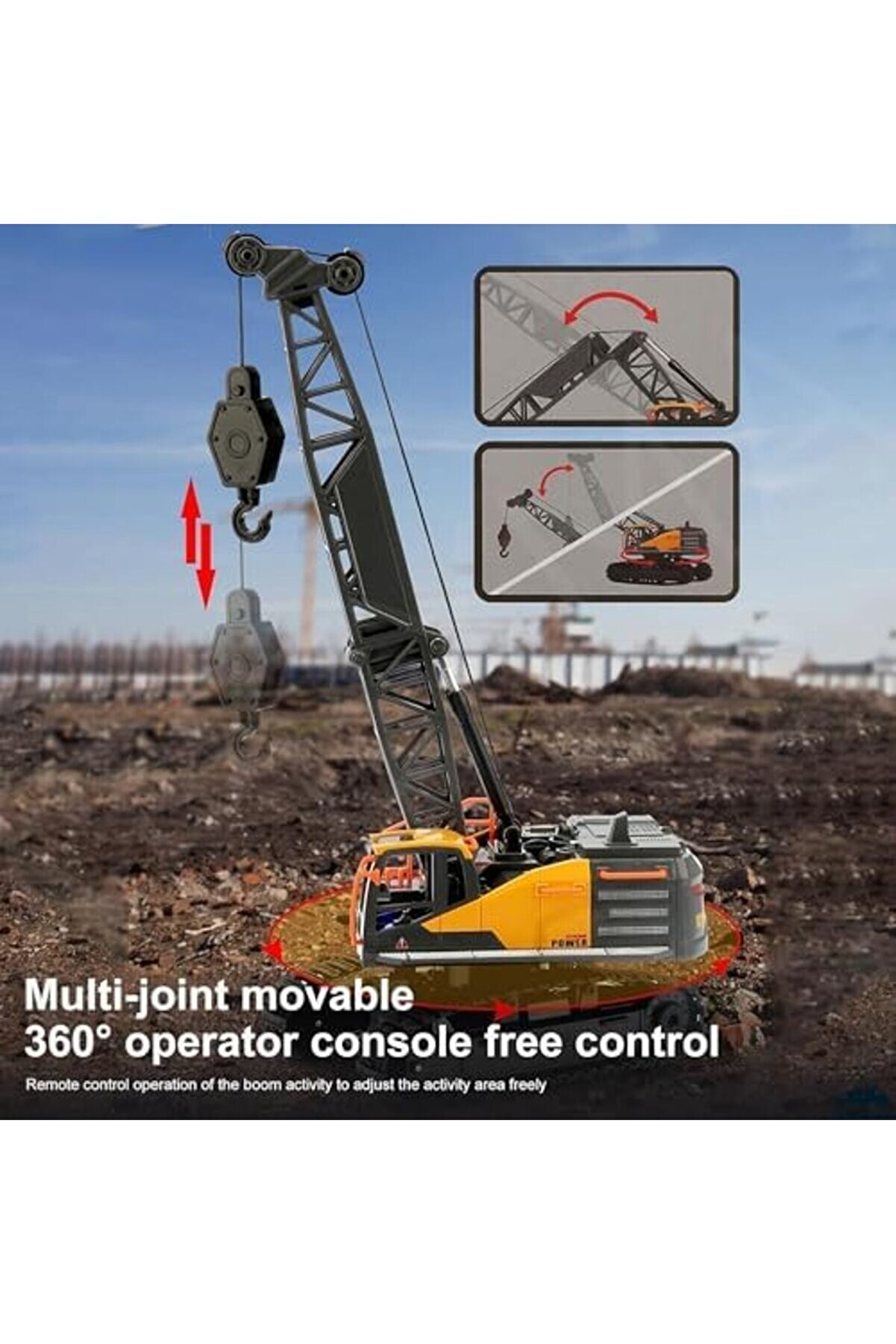 Modashi̇ne Uzaktan Kumandalı Şarjlı Led Işıklı Rc İş Maki̇nesi̇ Paletli̇ Vi̇n&ccedil; Modascope 1014773