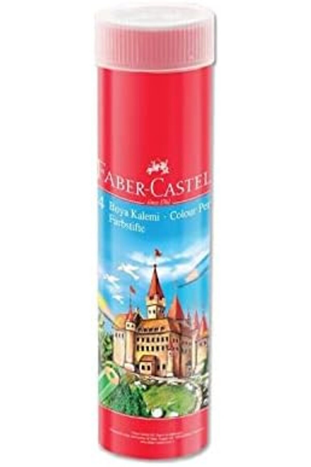 Modashi̇ne Kuru, Kırmızı Metal Tüp Kutu, 24 Renk, Tam Boy, Kalemtıraş Hedi̇yeli̇, Yumuşak Mi̇neli̇, Kırıl