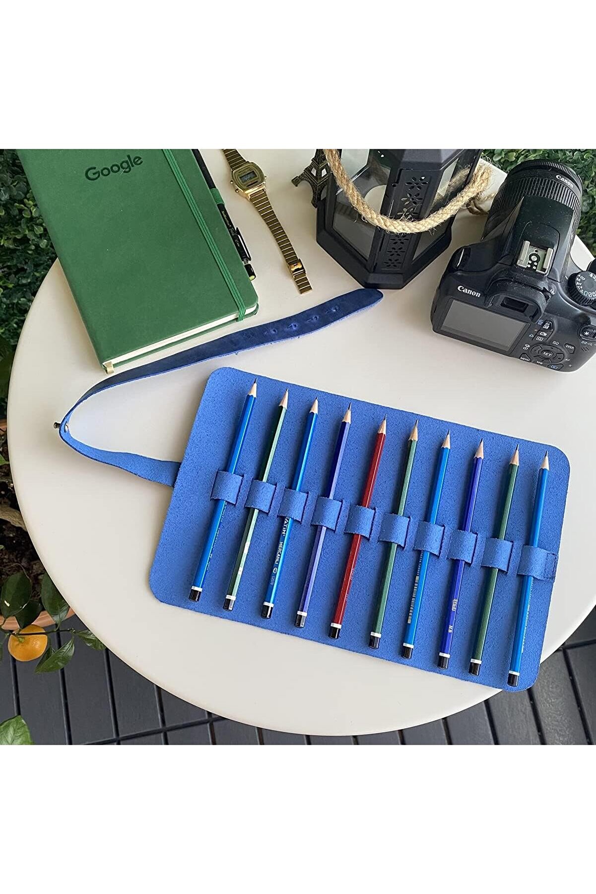 Modashi̇ne Helsi̇nki̇ - Haki̇ki̇ Deri̇ Nat&uuml;rel Geni̇ş Tasarım Rulo (Mavi̇) Modascope 1014773