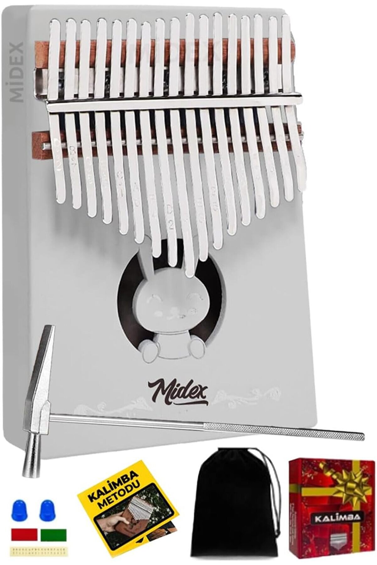 STOREMAX modashine KLX-550 Beyaz Renk Gerçek Ağaç Kalimba 17 Tuşlu Full Set modascope 1014773