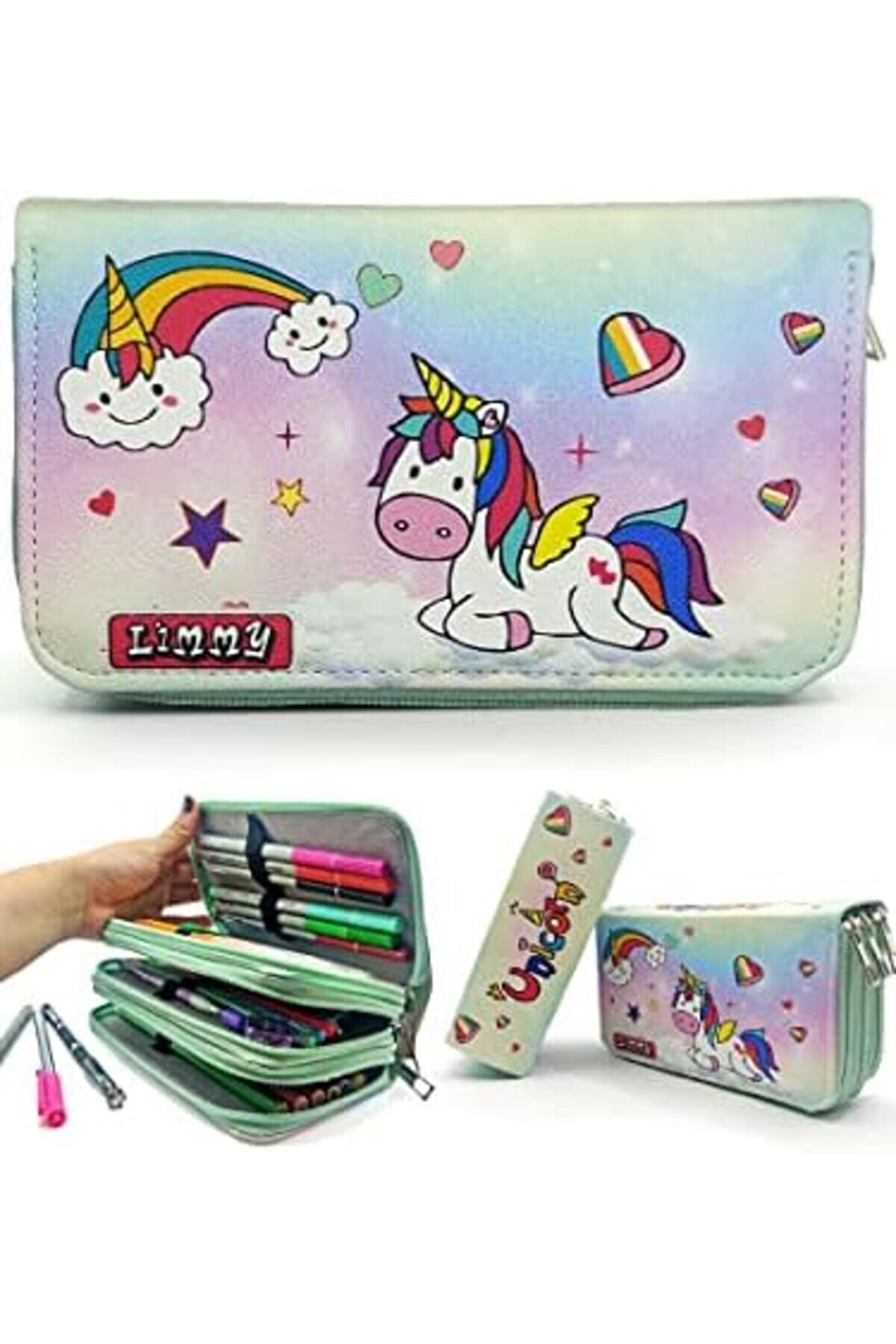 Modashi̇ne Şeker Temalı Modeli̇st Kutusu Vegan Deri̇ Üç Bölmeli̇ Modascope 1014773