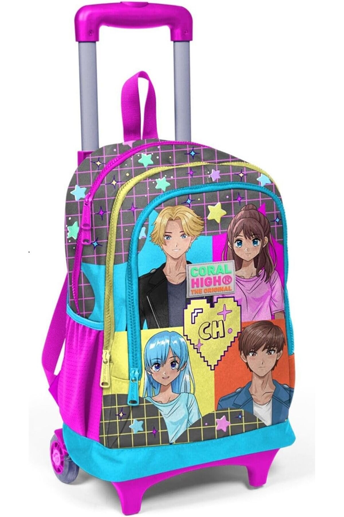 STOREMAX modashine Işıklı Tekerlekli Çekçek Okul ve Seyahat Çantası Kız Çocuk Gri modascope 1014773