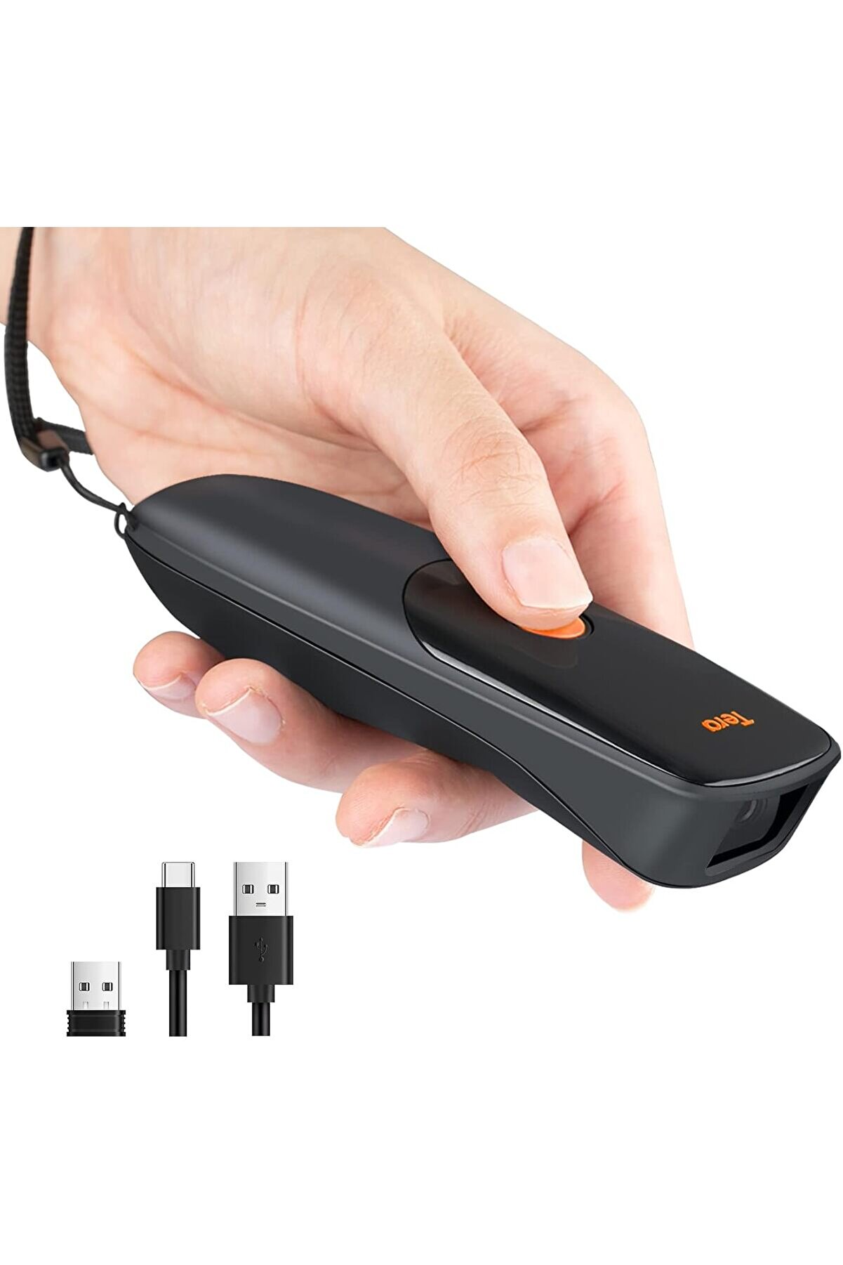 STOREMAX modashine 1300 Kablosuz 1D 2D QR Barkod Okuyucu | Mini Taşınabilir 3in1 (, 2.4G, USB) | Cep Tipi El