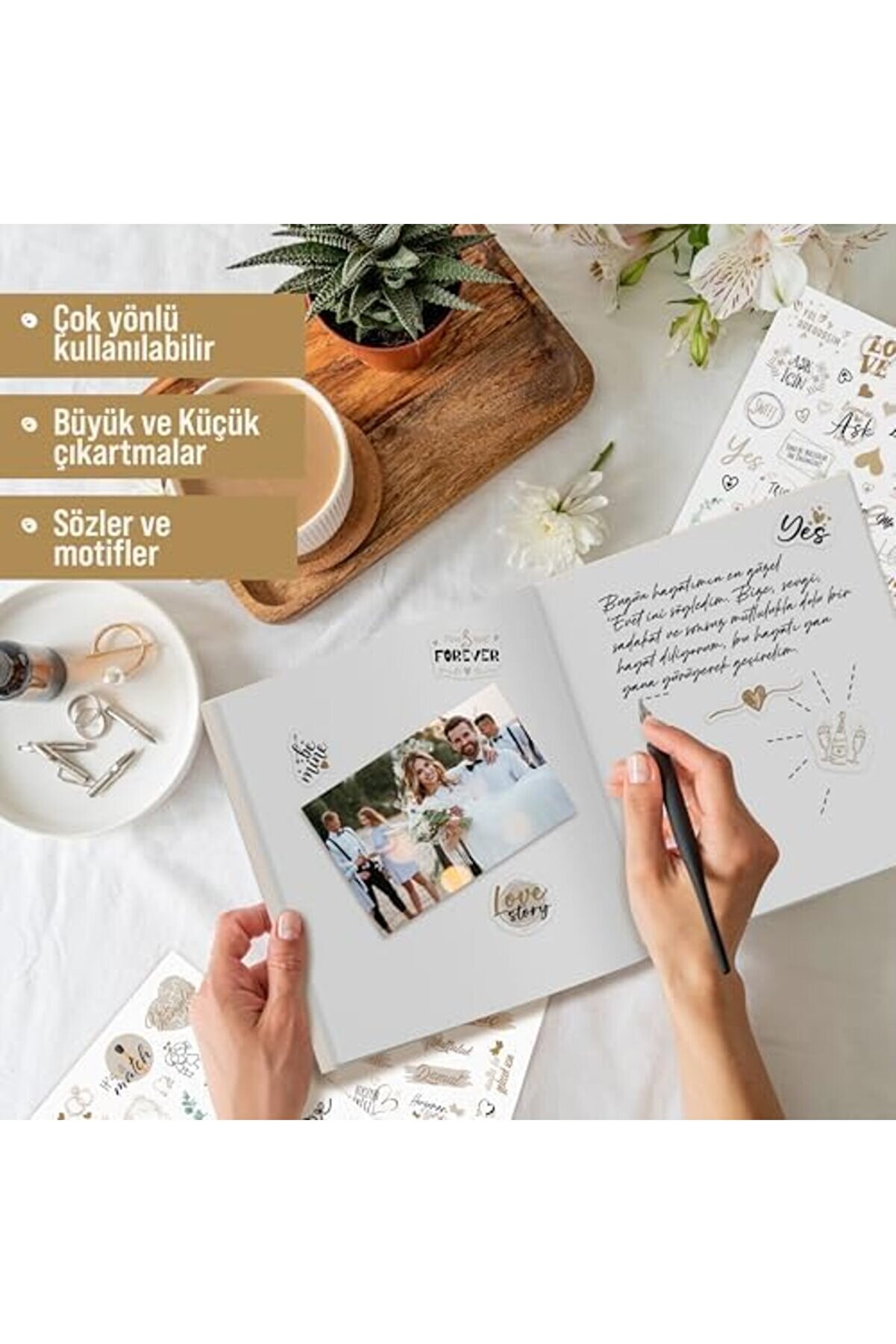 Modashi̇ne Düğün Seti̇, 325 Adet Çıkartma, Mi̇safi̇r, Konuk Defteri̇ Veya Fotoğraf Albumü İçi̇n Sevgi̇ Tema