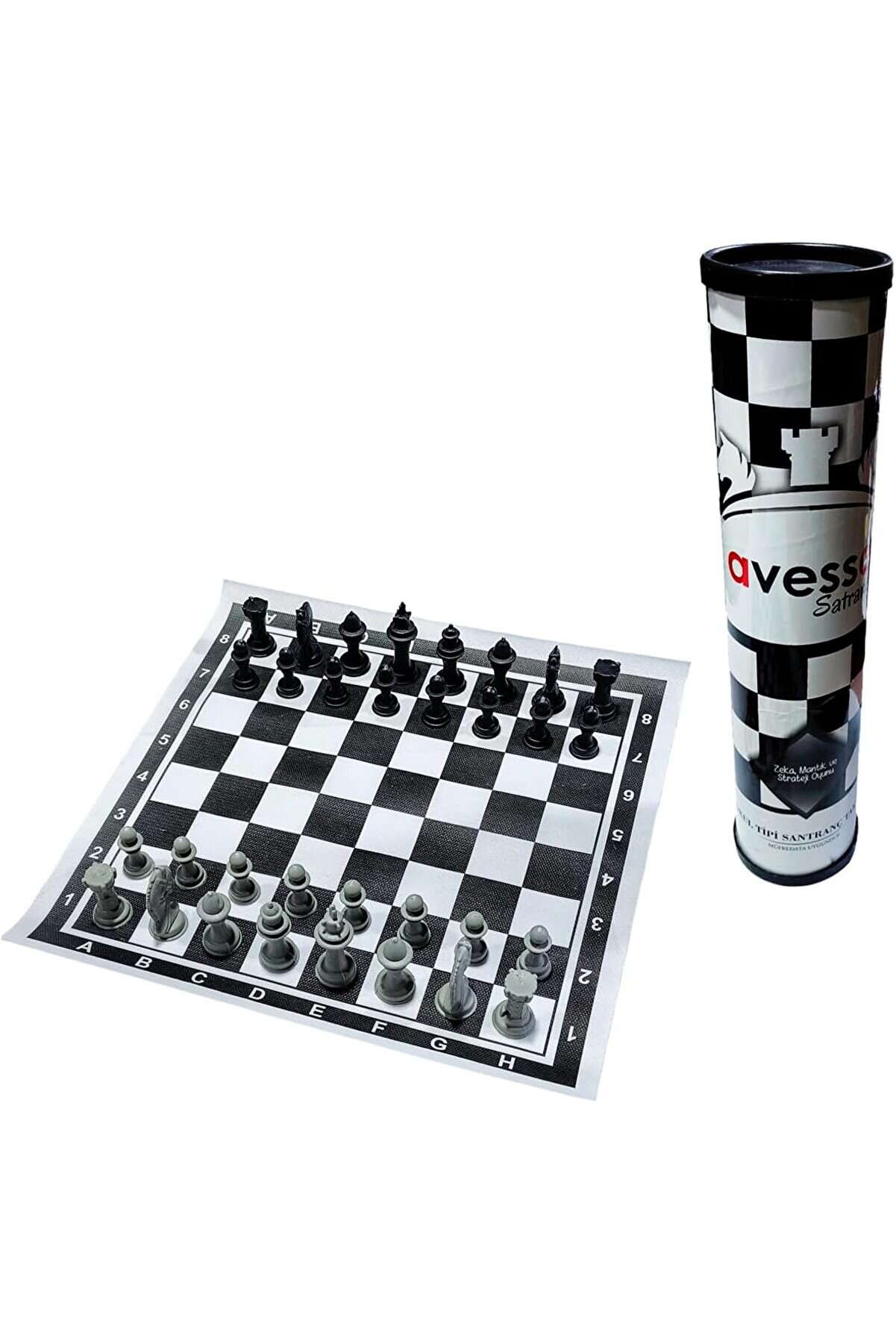 STOREMAX modashine Santranç Takımı, Rulo, Taşınabilir Plastik Uluslararası Satranç Siyah & Beyaz RST-10 modas