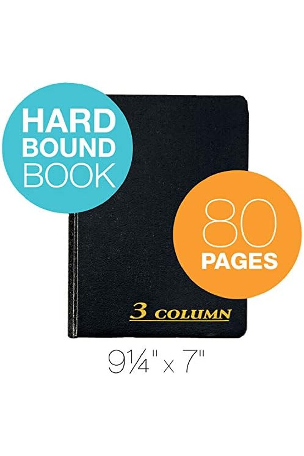 Modashi̇ne Hesap Defteri̇, 17,78 X 23,50 Cm, Si̇yah, 3 S&uuml;tun, 80 Sayfa (Arb8003M) Modascope 1014773