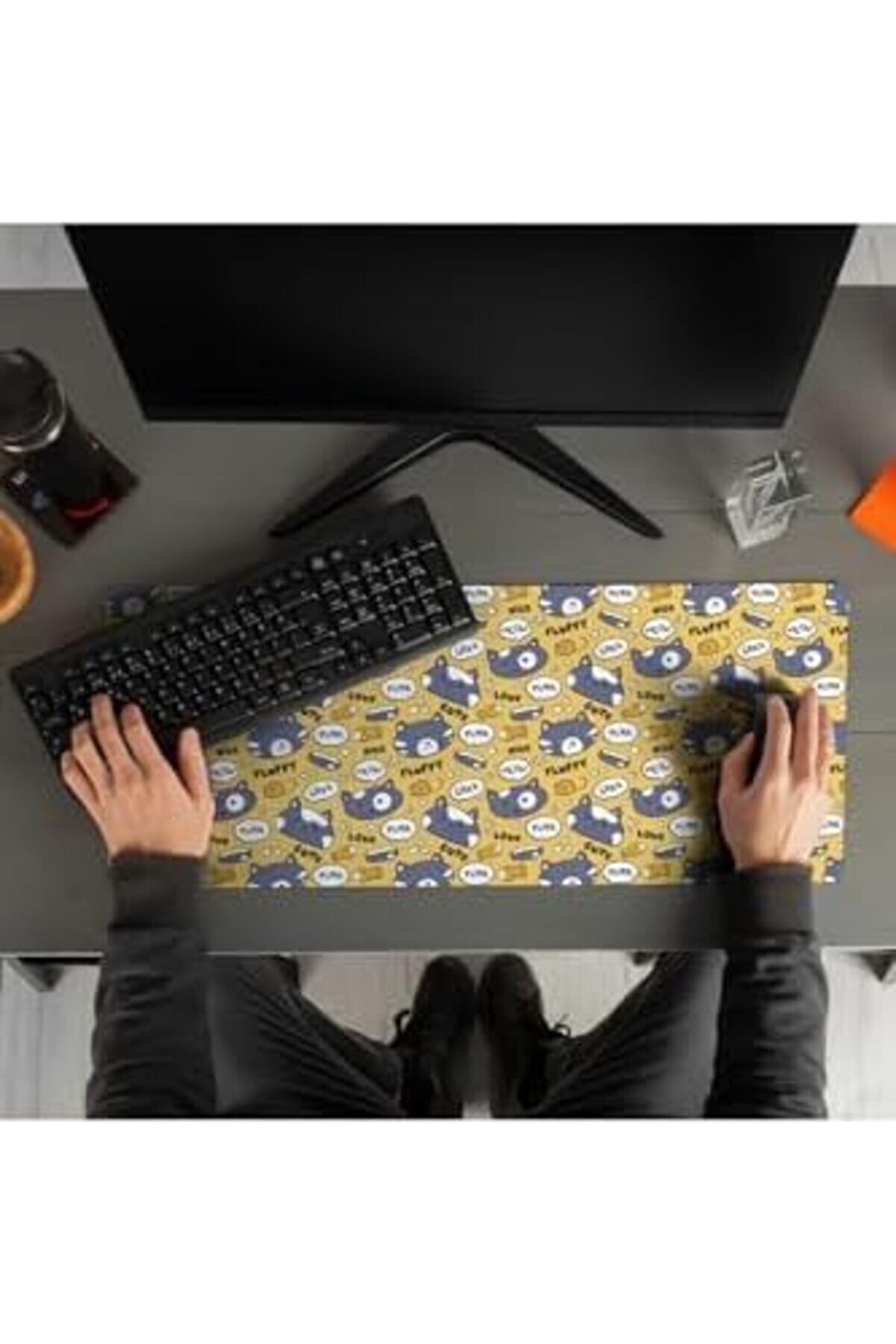 Modashi̇ne Kız Arkadaşa Hedi̇ye Sevi̇mli̇ Kedi̇ Tasarımlı Mousepad - Mouse Pad - Fare Altlığı Modascope 1