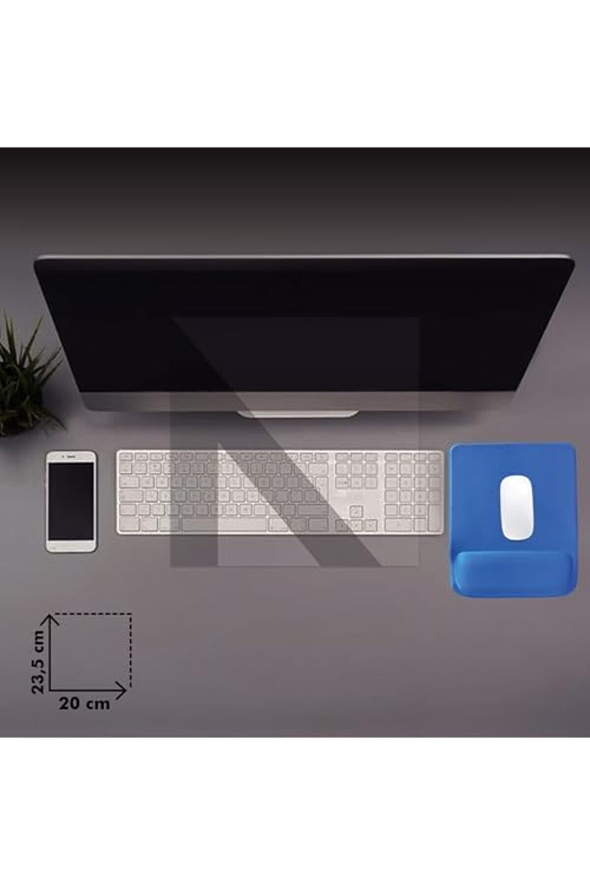 Modashi̇ne - Dörtgen Bi̇lek Destekli̇ Mouse Pad | Konfor, Kaymaz Taban, Ergonomi̇k, Yumuşak, Ev,Ofi̇s (Ma