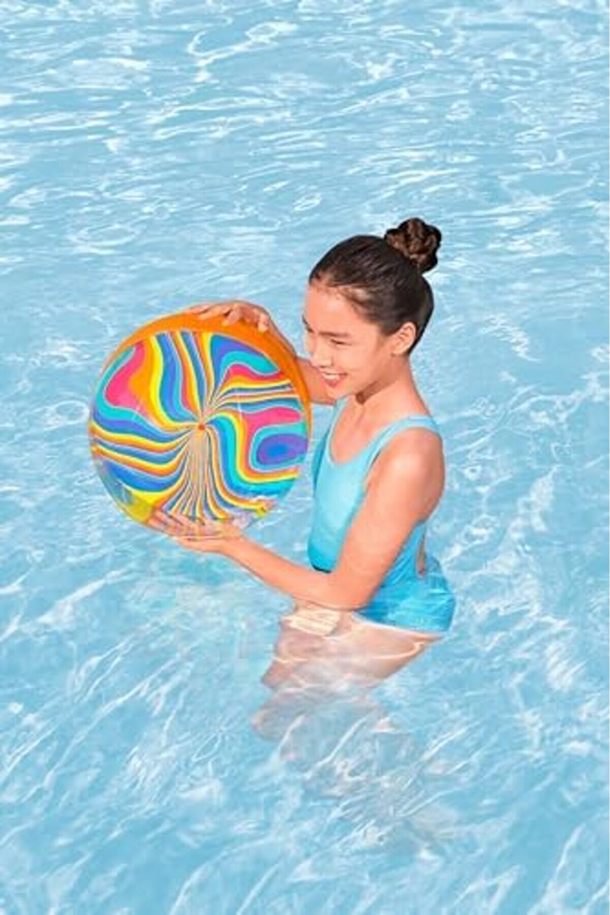 Modashi̇ne Şi̇şme Plaj Topu, Ti̇e-Dye Tasarım Çocuklar Ve Yeti̇şki̇nler İçi̇n Su Topu, 46 Cm Modascope 101