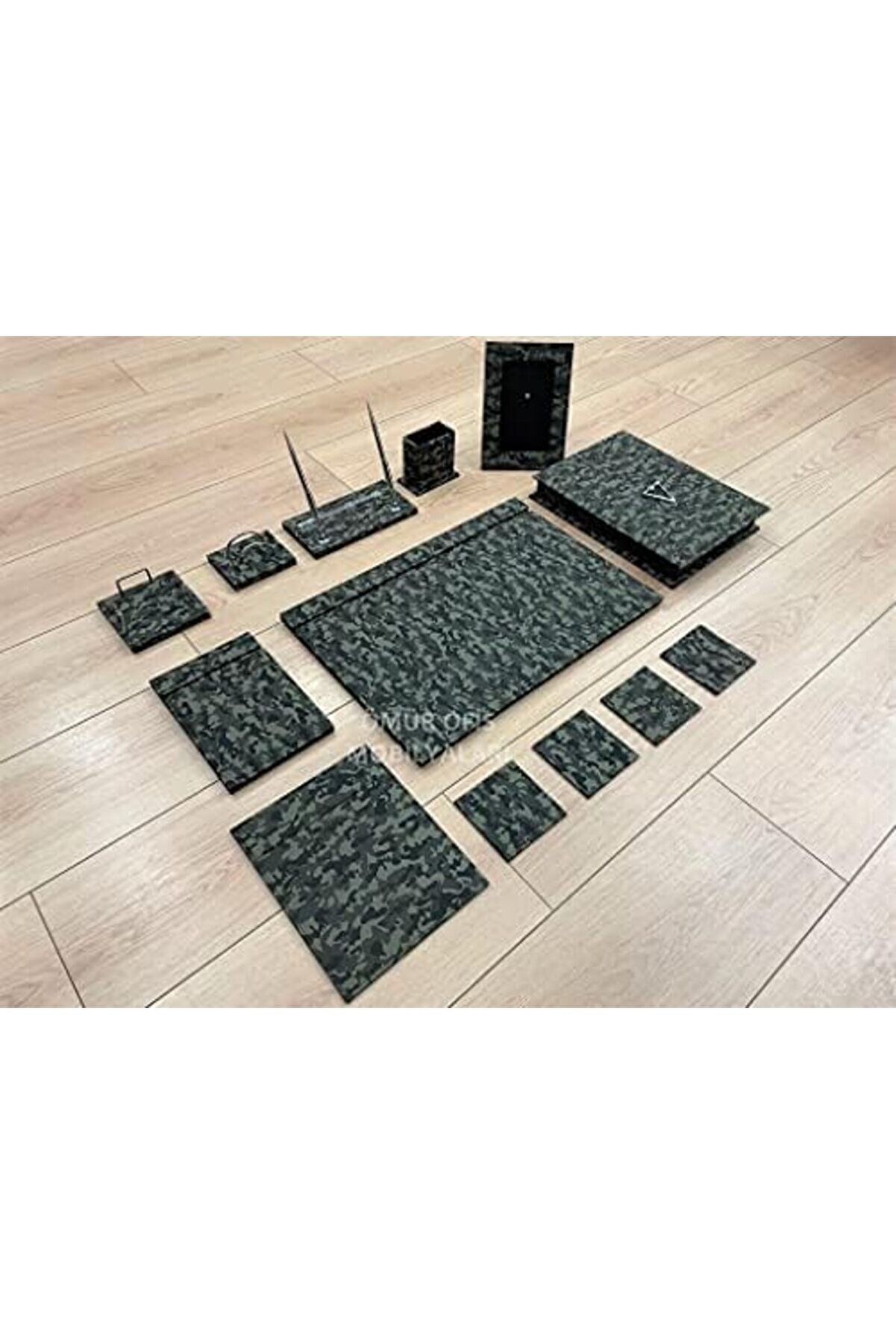 Modashi̇ne Ofi̇s Kamuflaj Sümen Takımı/Yeşi̇l / 12 Parça Modascope 1014773