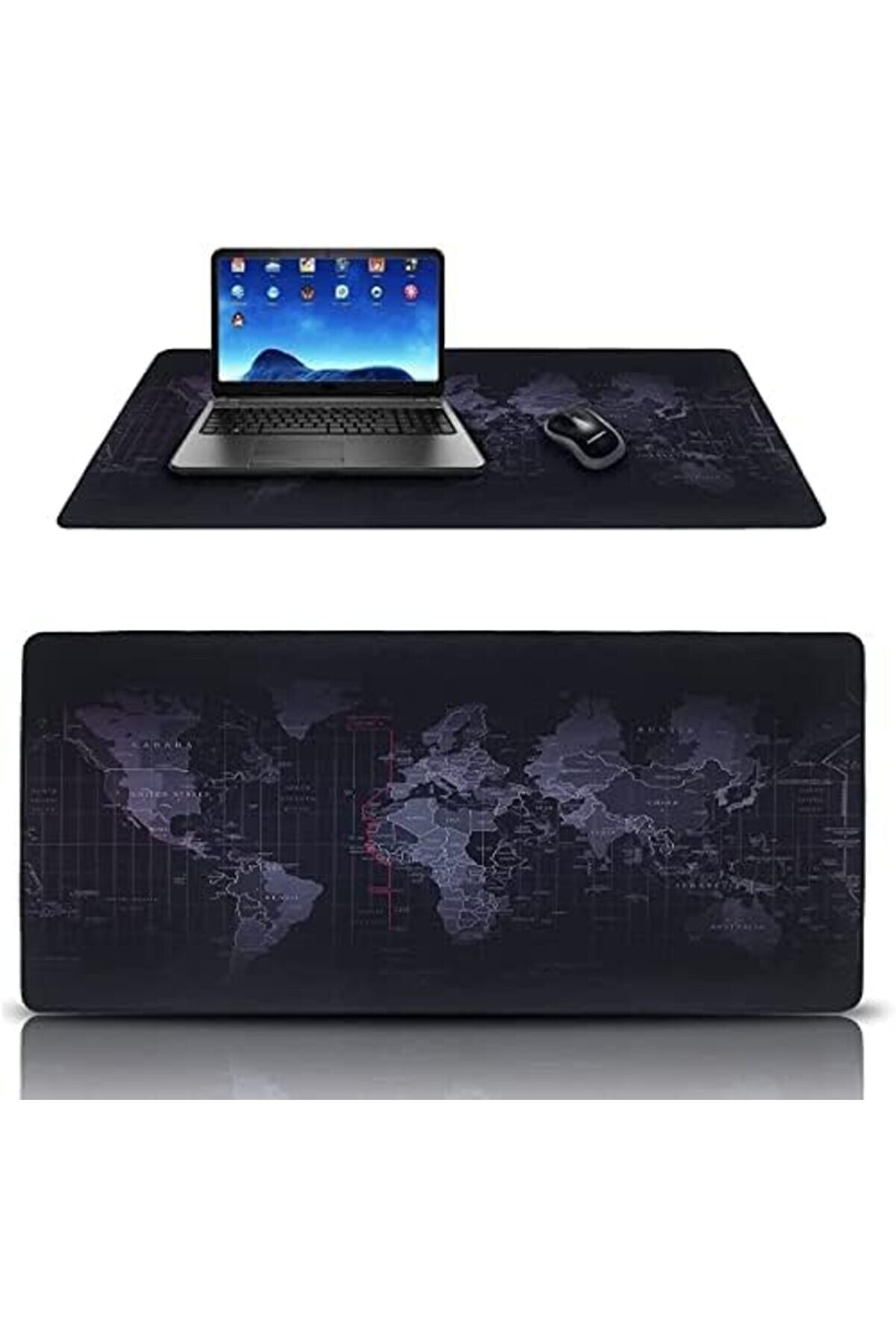 Modashi̇ne Dünya Hari̇talı 90X40 Cm Mouse Pad, Dünya Desenli̇ Mouse Pad Modascope 1014773