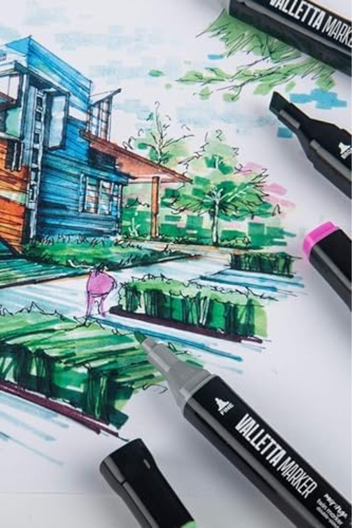 Modashi̇ne Mori̇nga 48 Li̇ Çi̇ft Taraflı Art Marker Keçeli̇ Seti̇ Çantalı Modascope 1014773