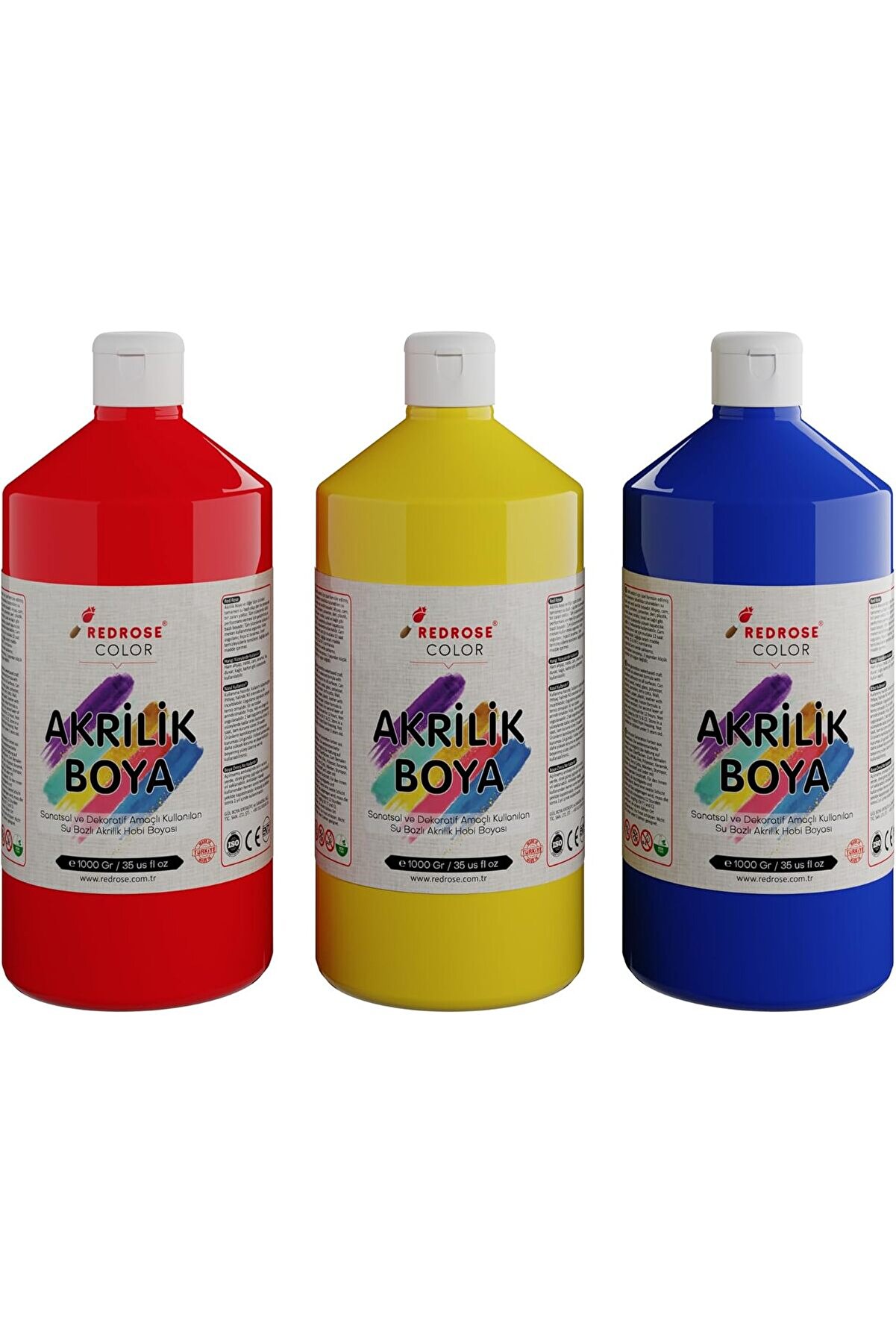 STOREMAX modashine Rose Kırmızı, Mavi, Sarı Akrilik 3'l&uuml; Set 3x1000 gr modascope 1014773
