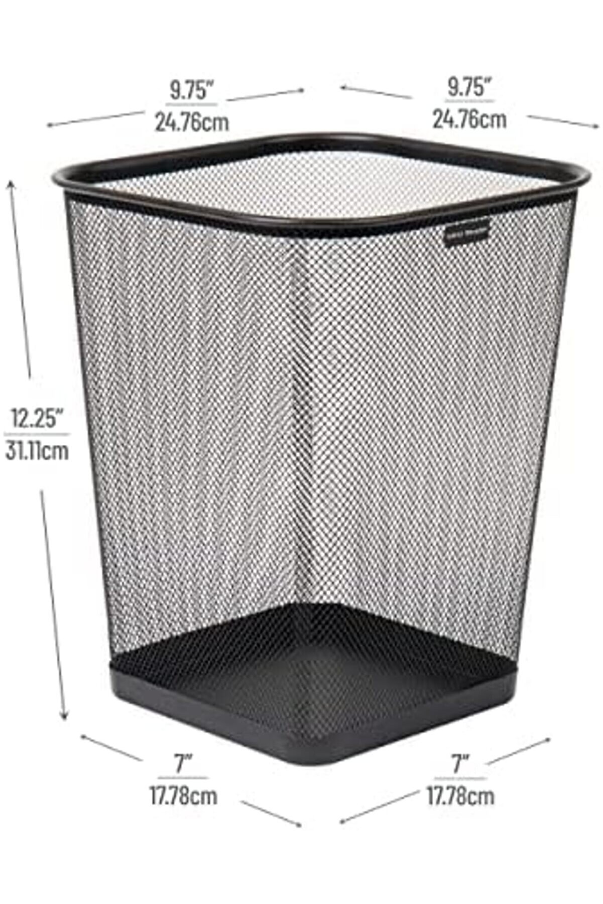 Reader Mesh Çöp Kovası, Atık Kağıt Sepeti̇, Kare, Ofi̇s, Metal Örgü, 9.8 "U X 9.8" G X 12.25" H, 4&Apo