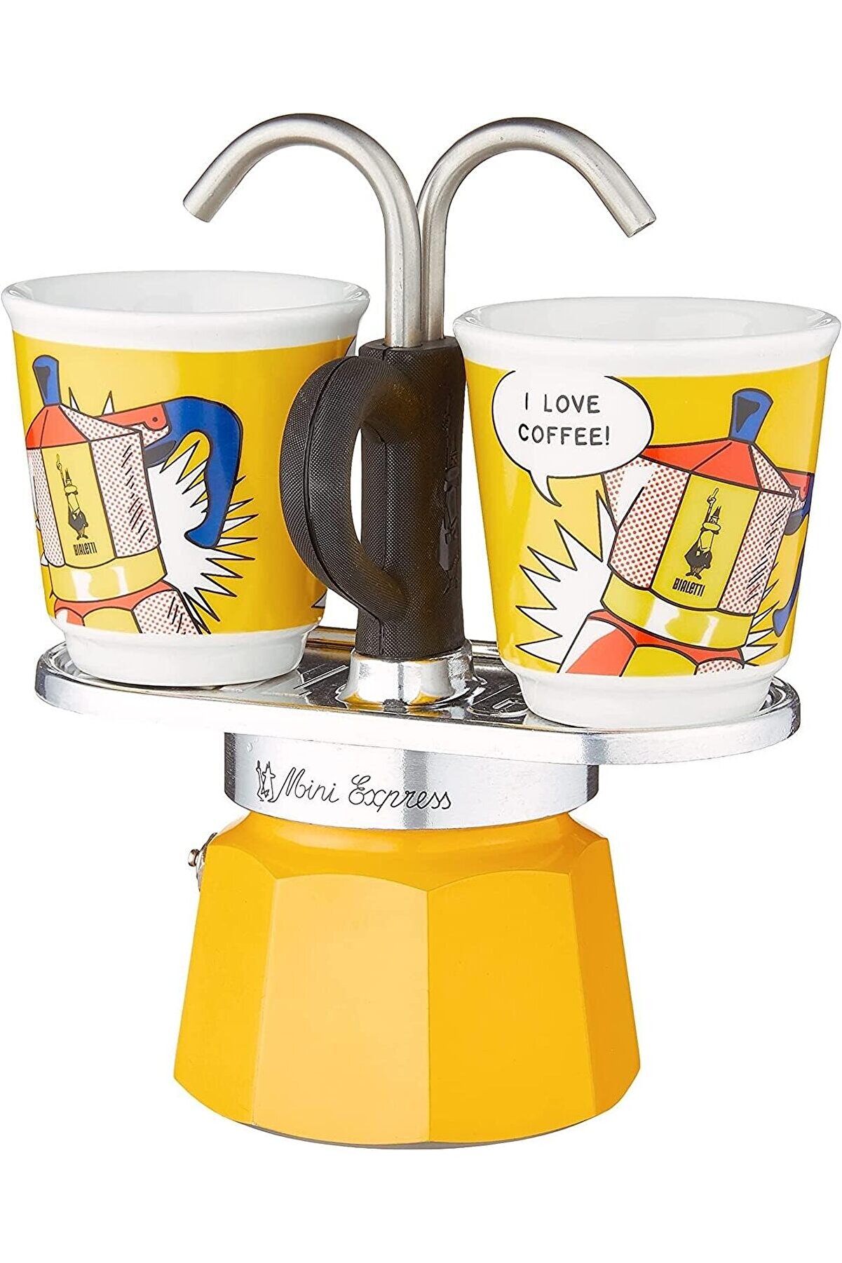 STOREMAX modashine - Set Mini: Ocak Üstü Espresso Pişirici + 2 Cups - Lichtenstein Serisi modascope 1014773