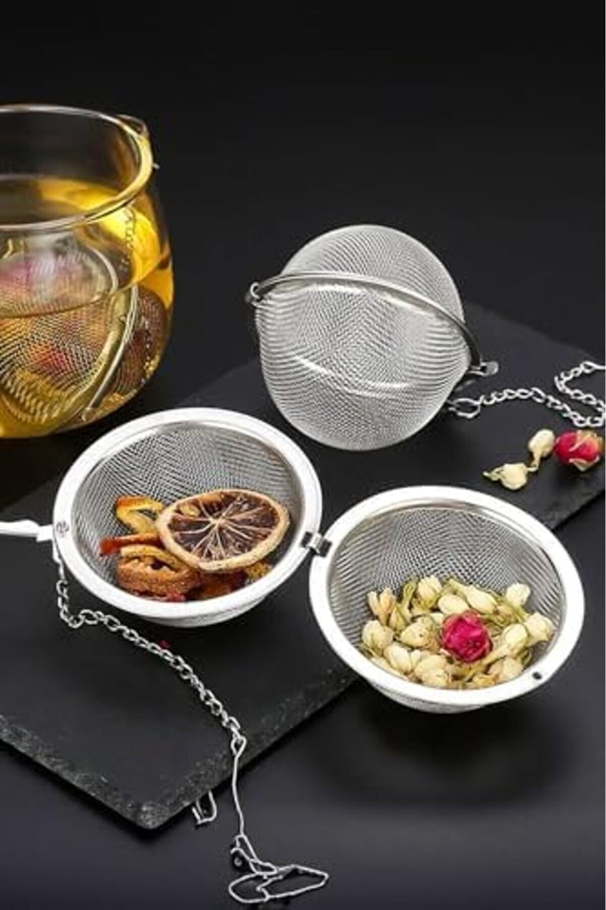 Modashi̇ne Çeli̇k Çay Demli̇k Küre Ki̇li̇tleme Çay Topu - Prati̇k Çay Demleme Aparatı Tekli̇ Modascope 1014