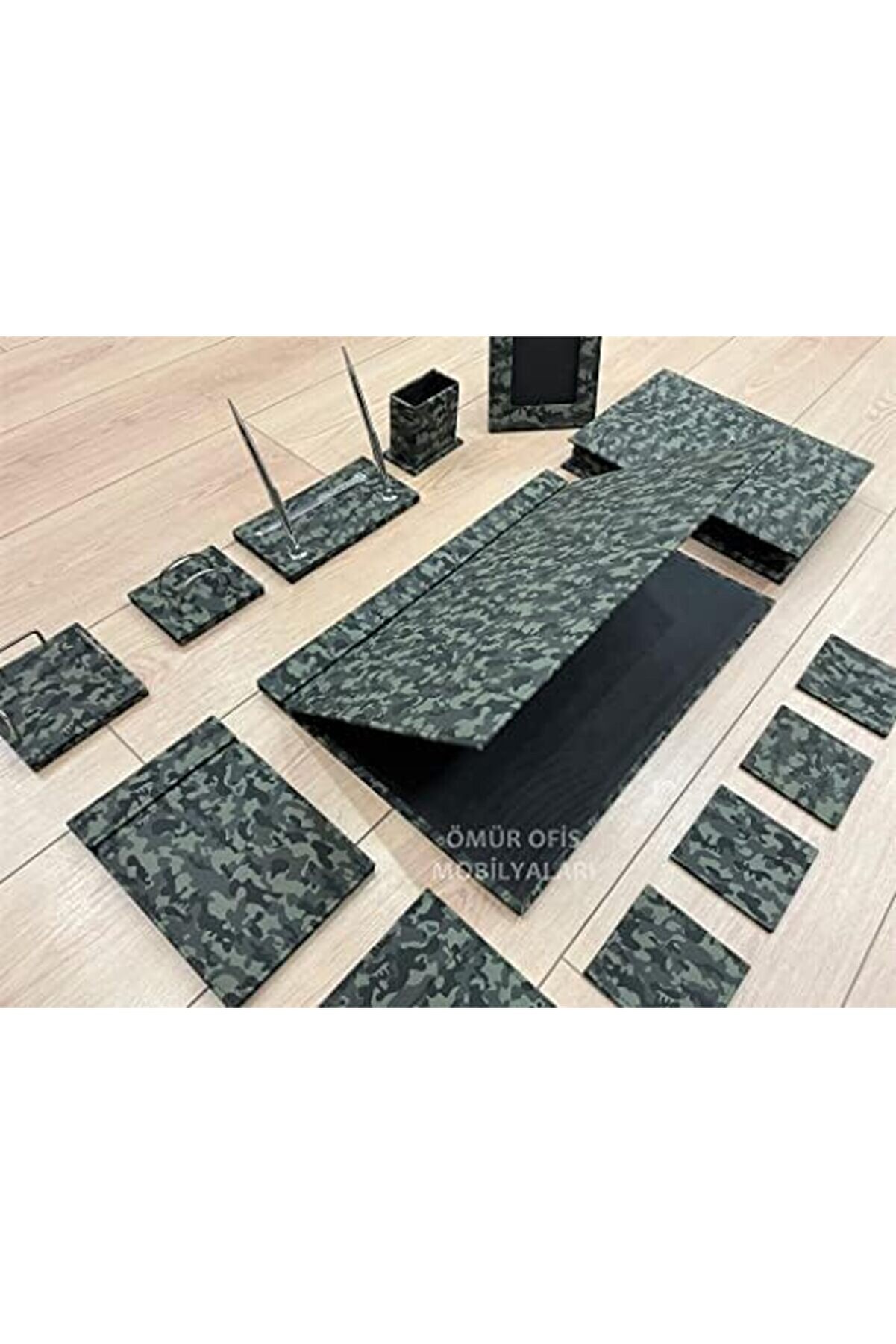 Modashi̇ne Ofi̇s Kamuflaj Sümen Takımı/Yeşi̇l / 12 Parça Modascope 1014773