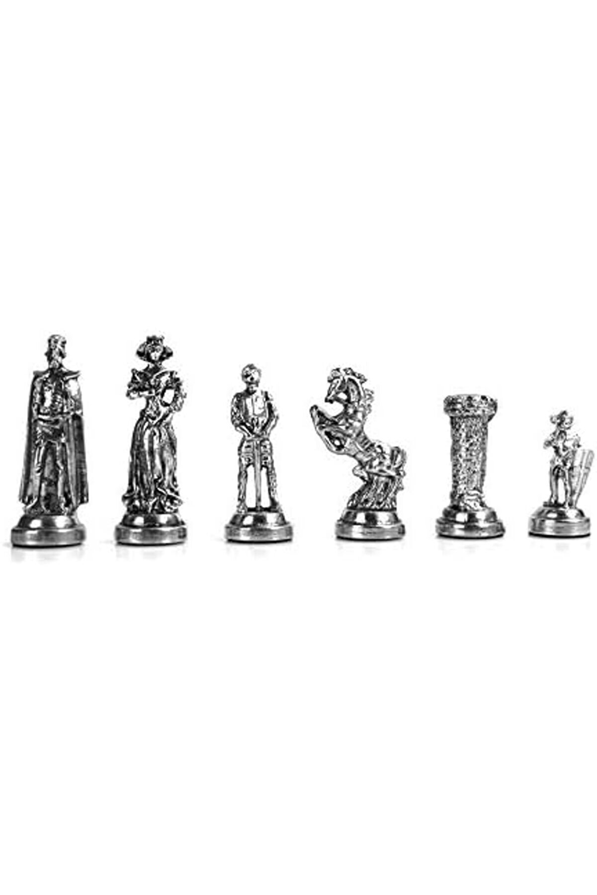 Modashi̇ne Orta Boy Metal İngi̇li̇z Satranç Takımı Ve Mermer Desenli̇ Sandıklı Mdf Tahtası (36X36X6 Cm.)