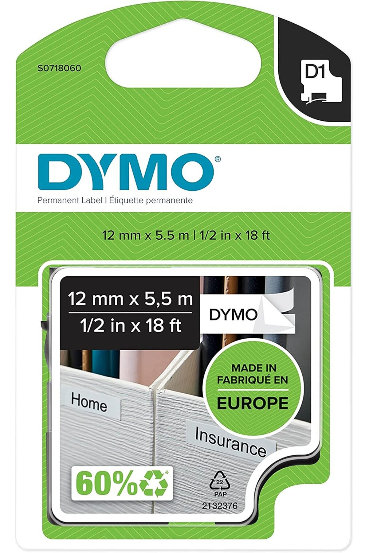 STOREMAX modashine S0718060, Yüksek Kalıcı (12 mm x 5,5 mt), Siyah/Beyaz (16959) modascope 1014773