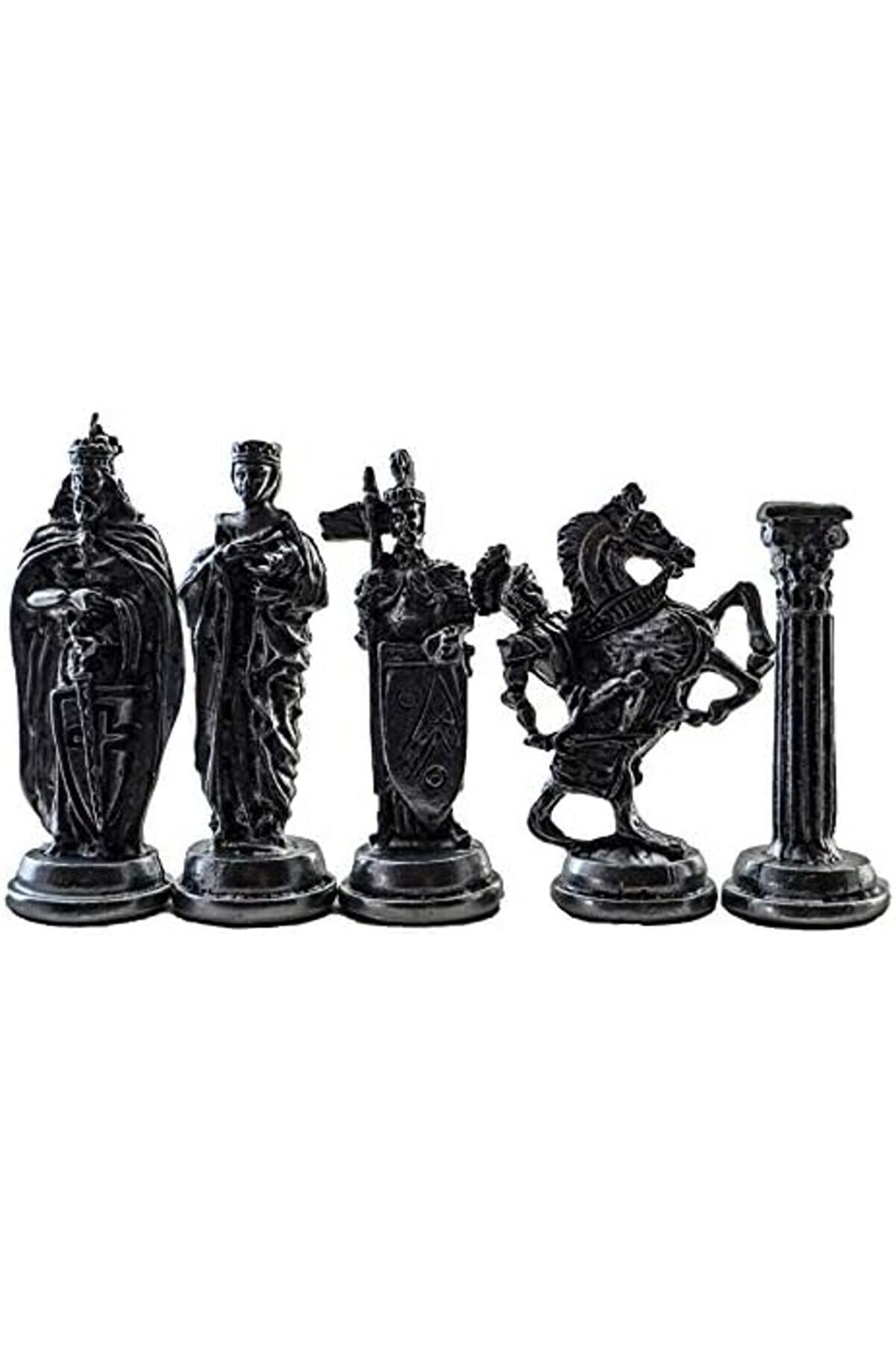 Mrtshoppng Büyük Boy Metal -Bi̇zans Satranç Tk. Ve Mermer Desenli̇ Sandıklı Mdf Tahtası(36X36 Cm.) Mrt