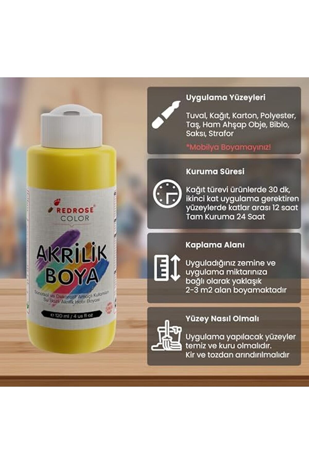 Modashi̇ne Rose Sarı Akri̇li̇k 120 Ml Modascope 1014773