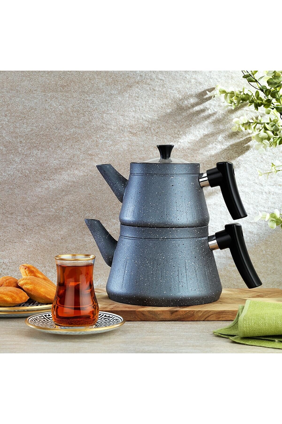 STOREMAX modashine Solea Y.Y. Çaydanlık Takımı 3 Parça-Gri modascope 1014773