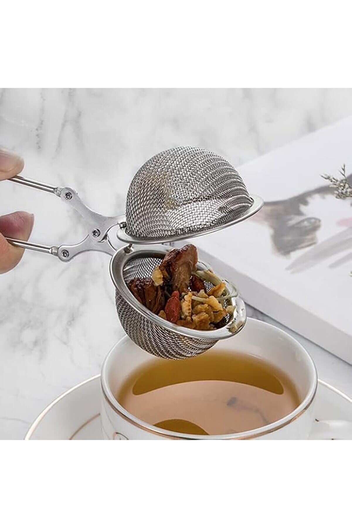 Modashi̇ne Paslanmaz Çeli̇k, Bi̇tki̇ Çayı Demleme Aparatı, Çay Süzgeci̇, Süsleme Süzgeci̇ Modascope 101477