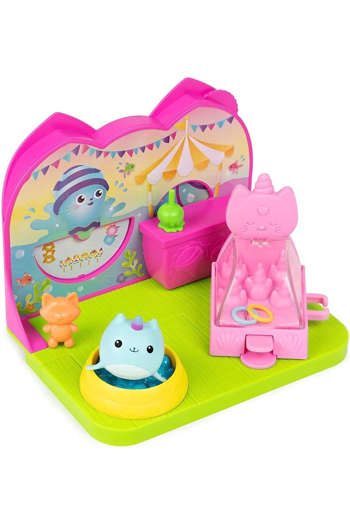 STOREMAX Dollhouse Room oyun seti, yavru deniz gergedanı, mobilya parçaları ve aksesuarlar ile parti odası, 3