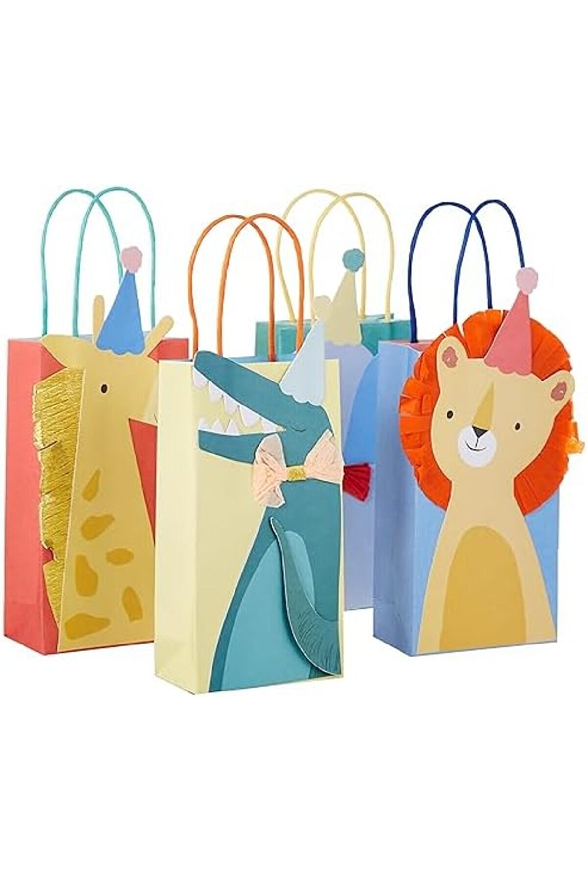 Eli̇zzashop Meri̇ - Ani̇mal Parade Party Bags - Hayvanlar Geçi̇t Töreni̇ Parti̇ Çantaları (8 Li̇) Eli̇z