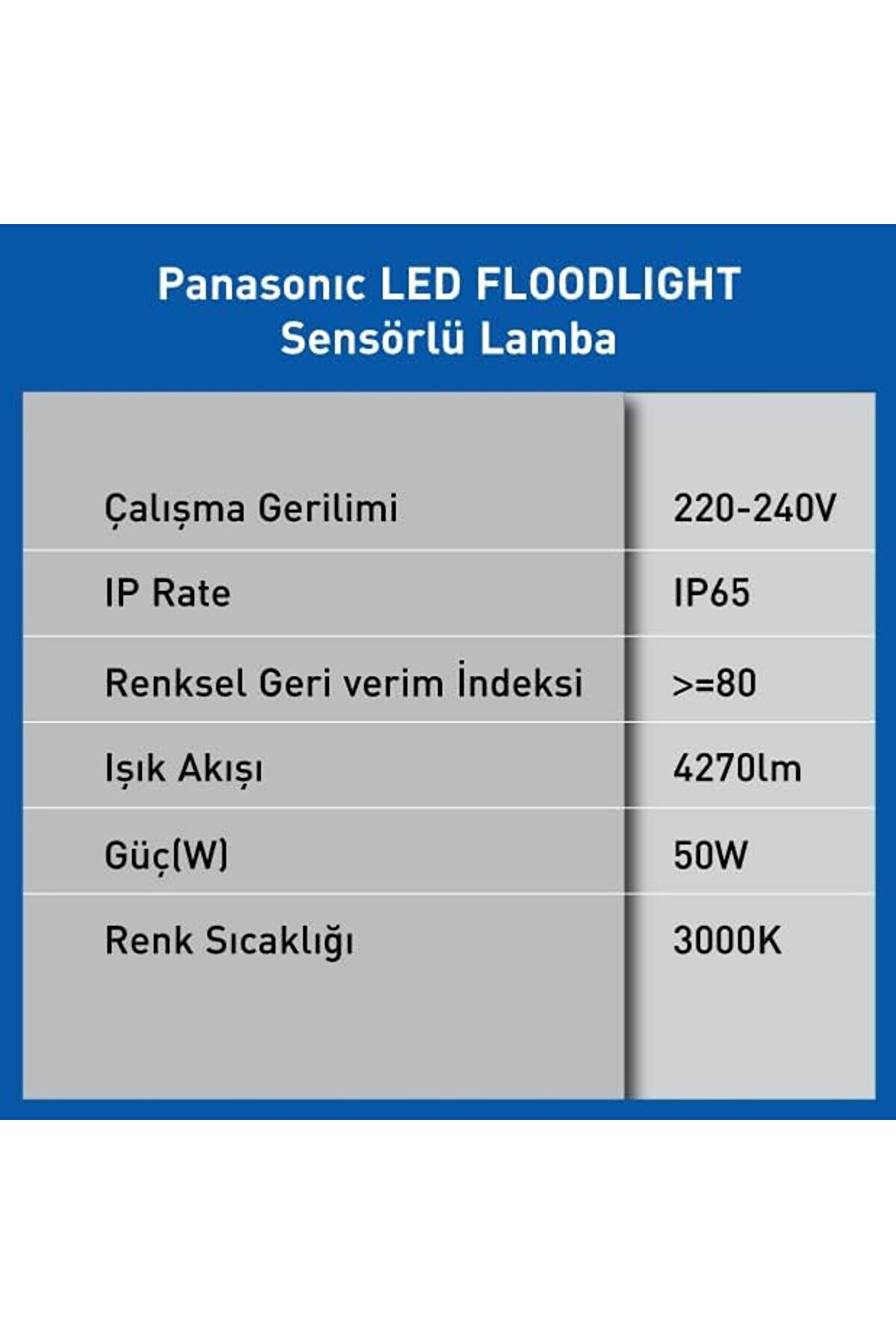 Modashi̇ne Led Projektör Sensorlü, Sıcak Beyaz Işık 50W 4270Lm 3000K Modascope 1014773