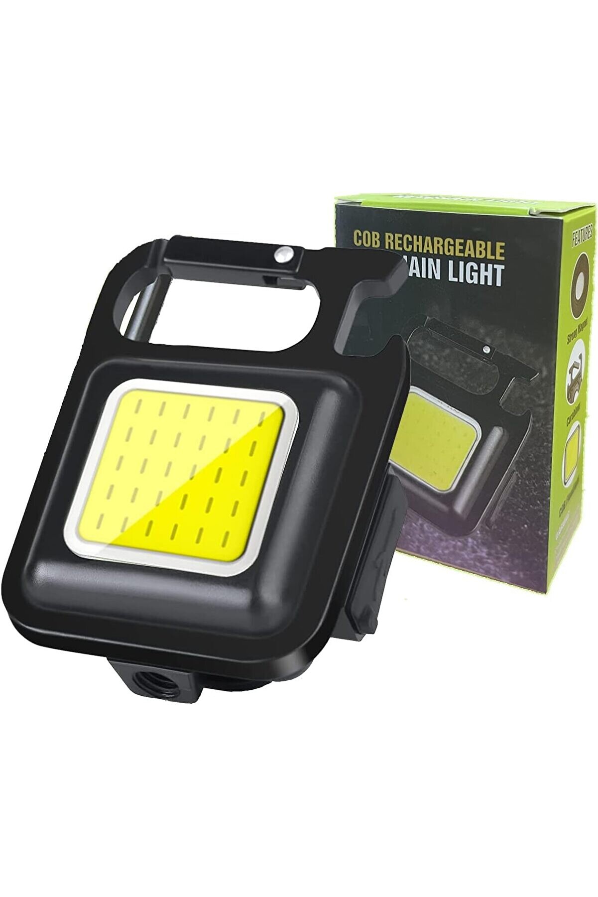 STOREMAX Mini LED COB El Feneri - 30 LED Şarj Edilebilir Anahtarlık, Çok Fonksiyonlu Taşınabilir Cep Lambası,