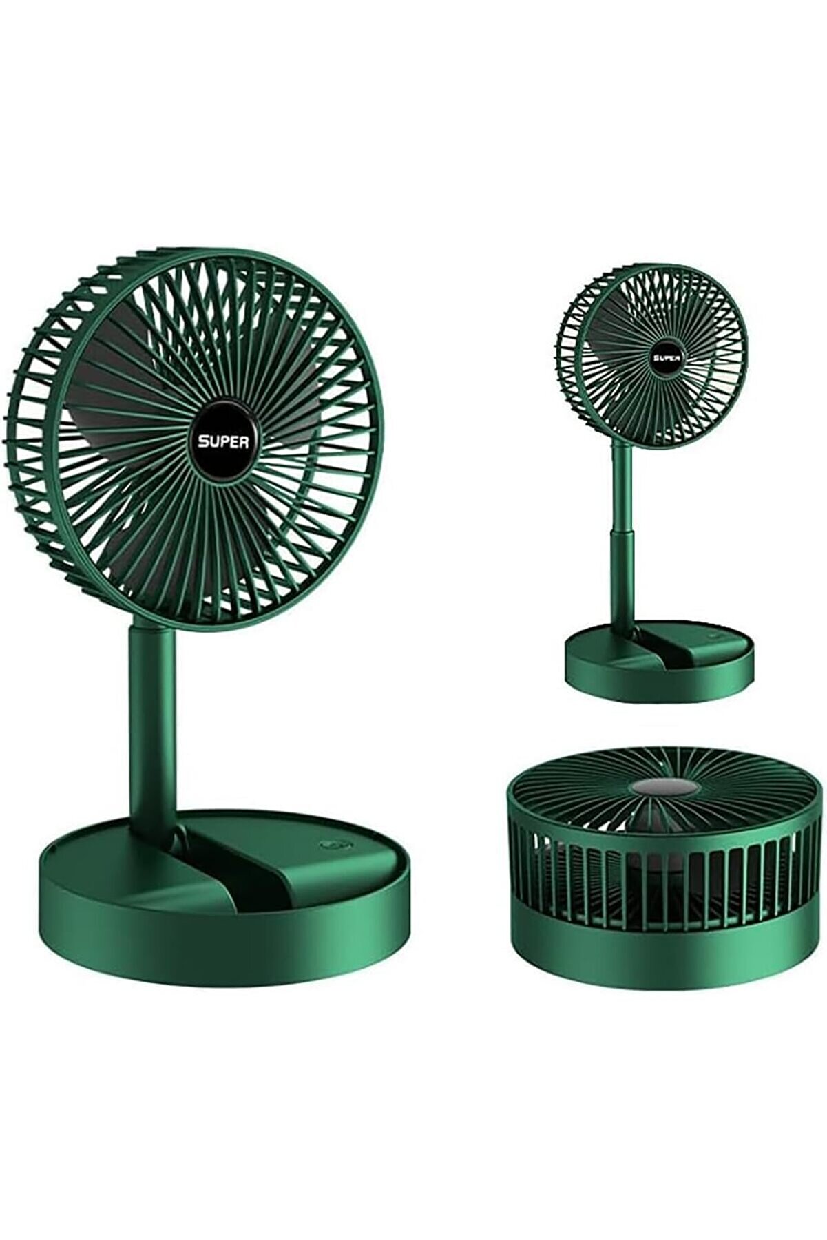 STOREMAX modashine Taşınabilir Fan Katlanır Teleskopik Usb Fanı Ev Ofis Masaüstü Sessiz Fan (Yeşil, Orta) mod