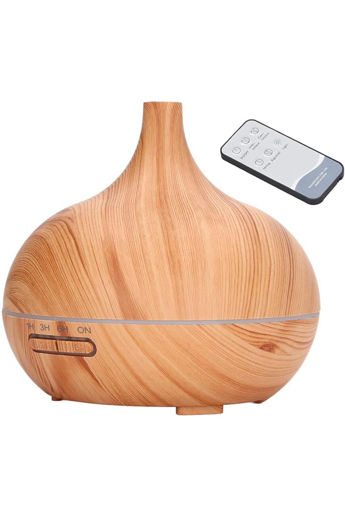 STOREMAX modashine Mini Boy 15cm Buhar Makinesi 550ml Uzaktan Kumandalı Ahşap Görünümlü Hava Nemlendirici Hav