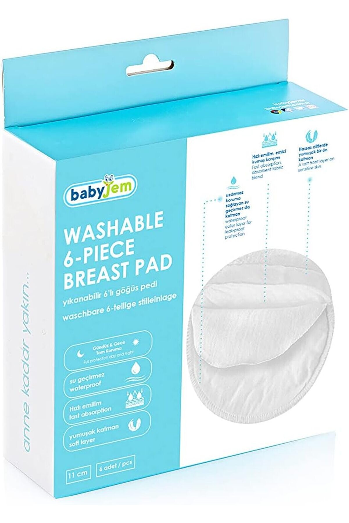 STOREMAX modashine Yıkanabilir Göğüs Pedi 6 Adet modascope 1014773