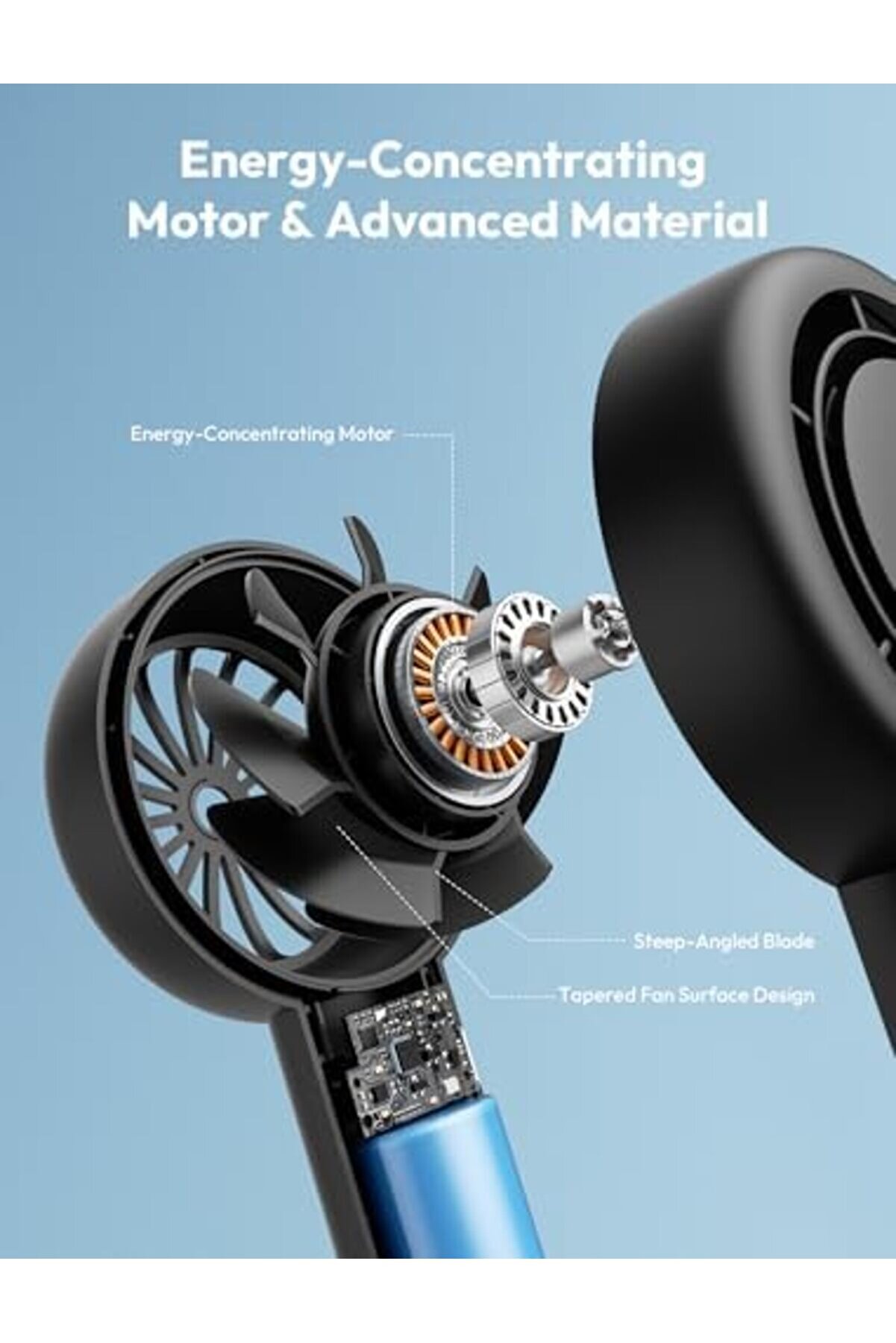 Taşınabi̇li̇r Taşınabi̇li̇r Turbo Fan [16H Maksi̇mum Soğutma Süresi̇], 5 Hızlı Usb Şarj Edi̇lebi̇li̇r Mi̇ni̇ Ki̇