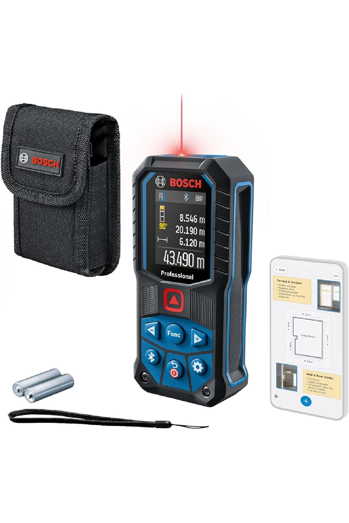 STOREMAX Professional GLM 50-27 C Lazerli Uzaklık Ölçer (50m Ölçme Alanı, 4 sn. Ölçme Süresi, 2 x AA Pil, IP