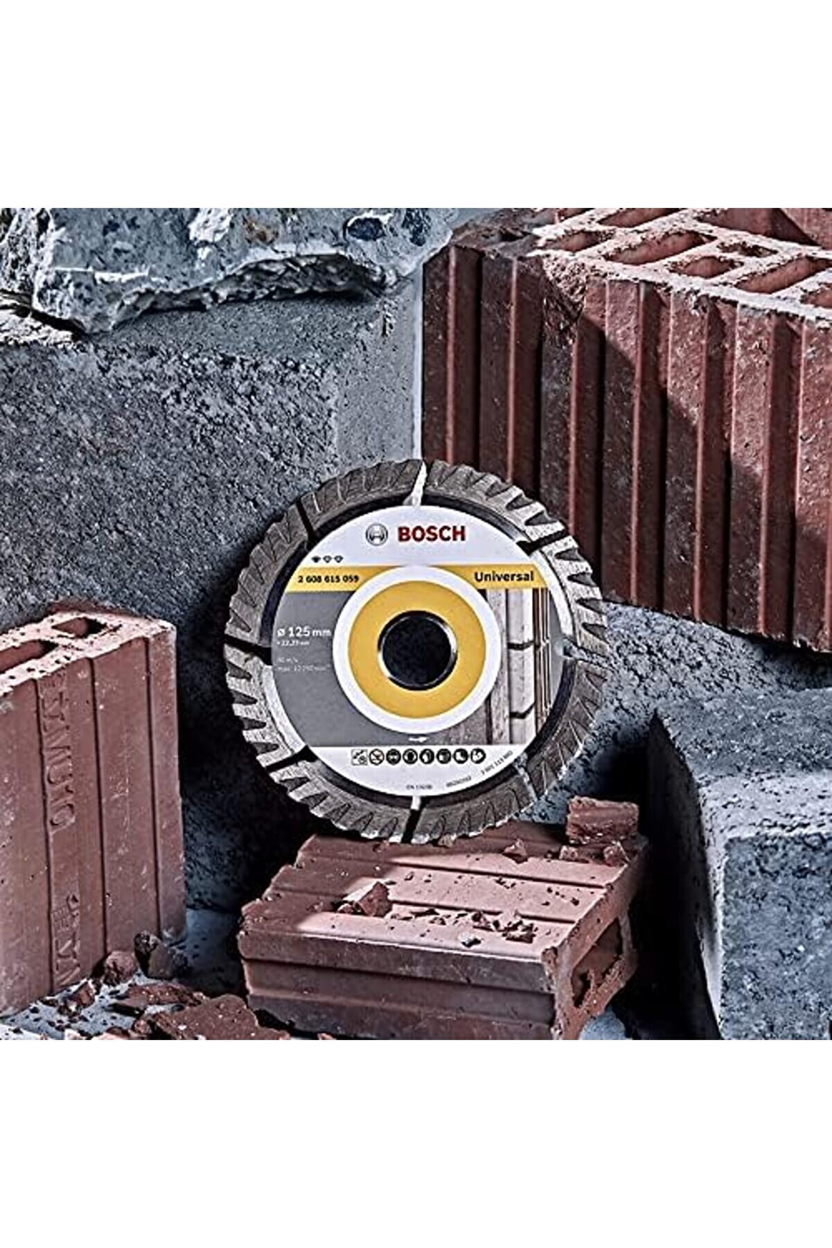 Professi̇onal Accessori̇es Seri̇ Genel Yapı Malzemeleri̇ İçi̇n Turbo Segmanlı Kesme Di̇ski̇ 115 Mm, Gri̇ 10