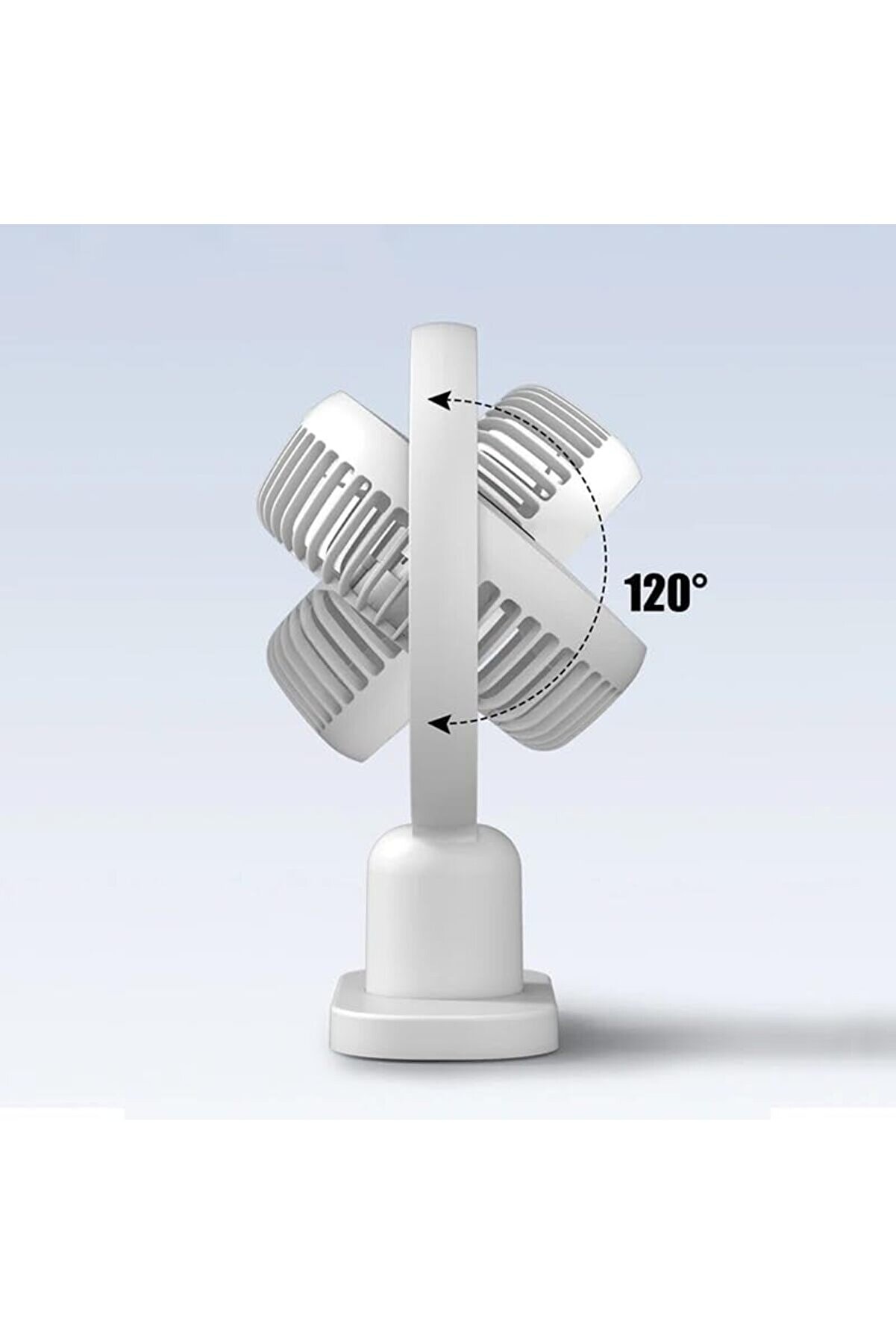 Modashi̇ne Işıklı Usb Şarjlı Masaüstü Mi̇ni̇ Fan – 3 Kademeli̇ Hız Ayarlı Kompakt Gövde Led Işık Modasco