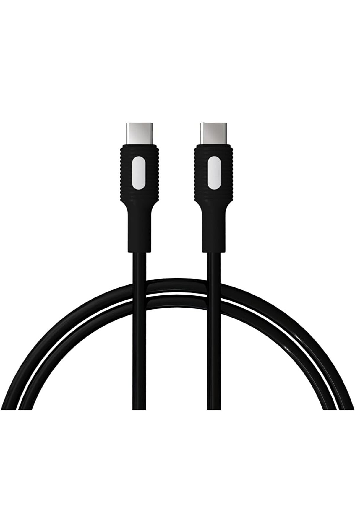 STOREMAX pltenshoppng Coral Type C-C Power Delivery Hızlı Şarj Kablosu, Siyah Kablo, Beyaz/Siyah Uçlar (150 C