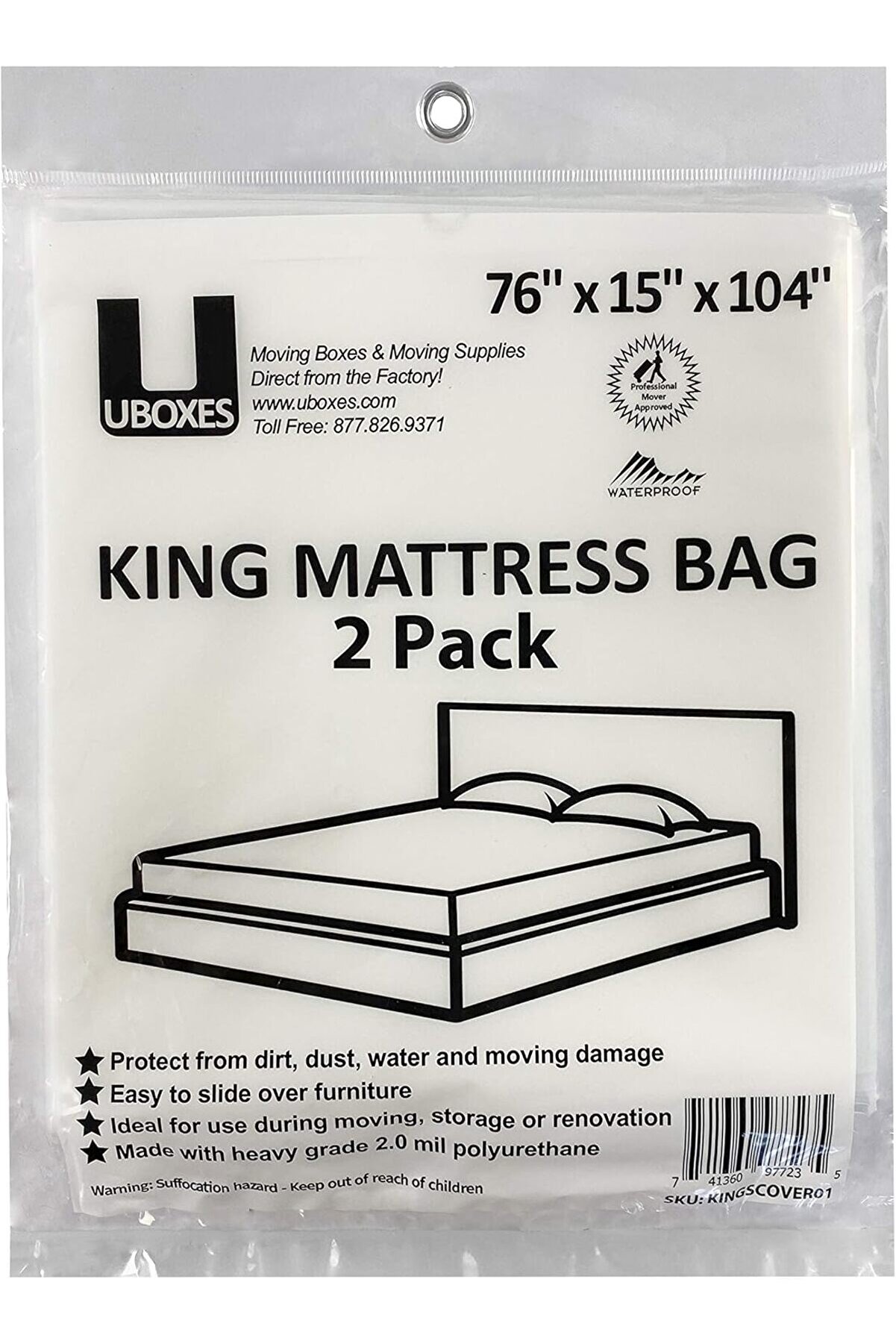 STOREMAX Yatak Poli Kılıfları, 76 x 15 x 104 inç, 2'li Paket 1014773