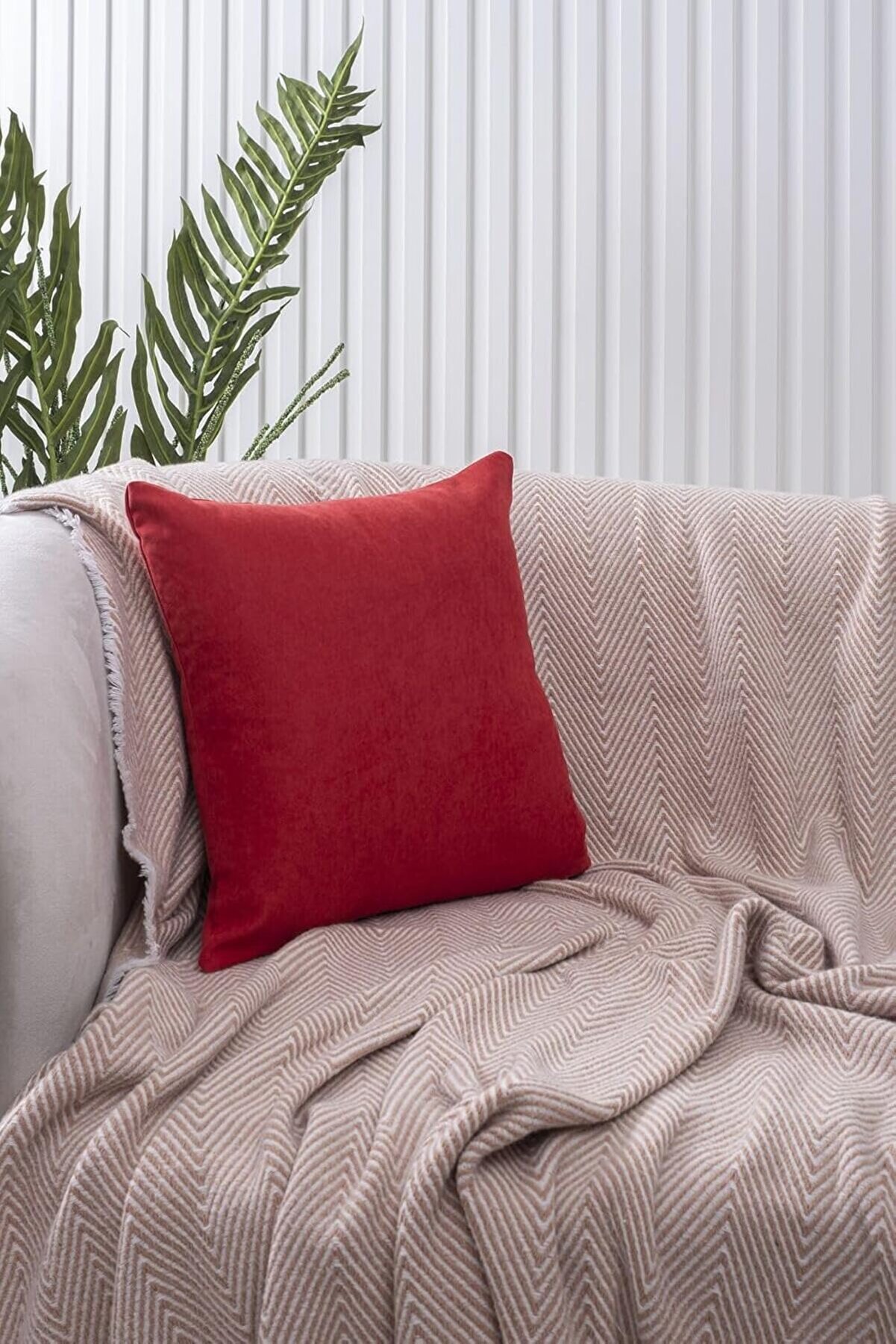 STOREMAX Kırmızı Sade Panorama Kırlent Kılıfı &Ccedil;ok Farklı Renk Se&ccedil;eneğiyle, 50 x 50 1014773