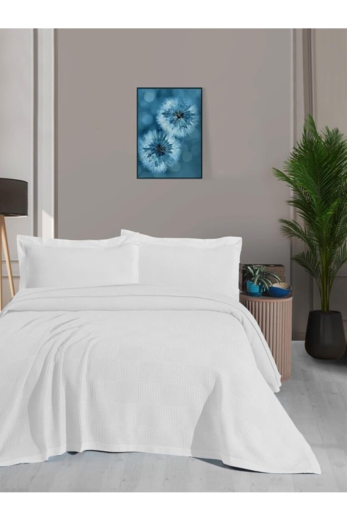 STOREMAX Waflle Desenli Pike, Waflle Battaniyesi,%100 Pamuk, Kalın İplik, Yumuşak, Tek Kişilik 170 * 240 Beya