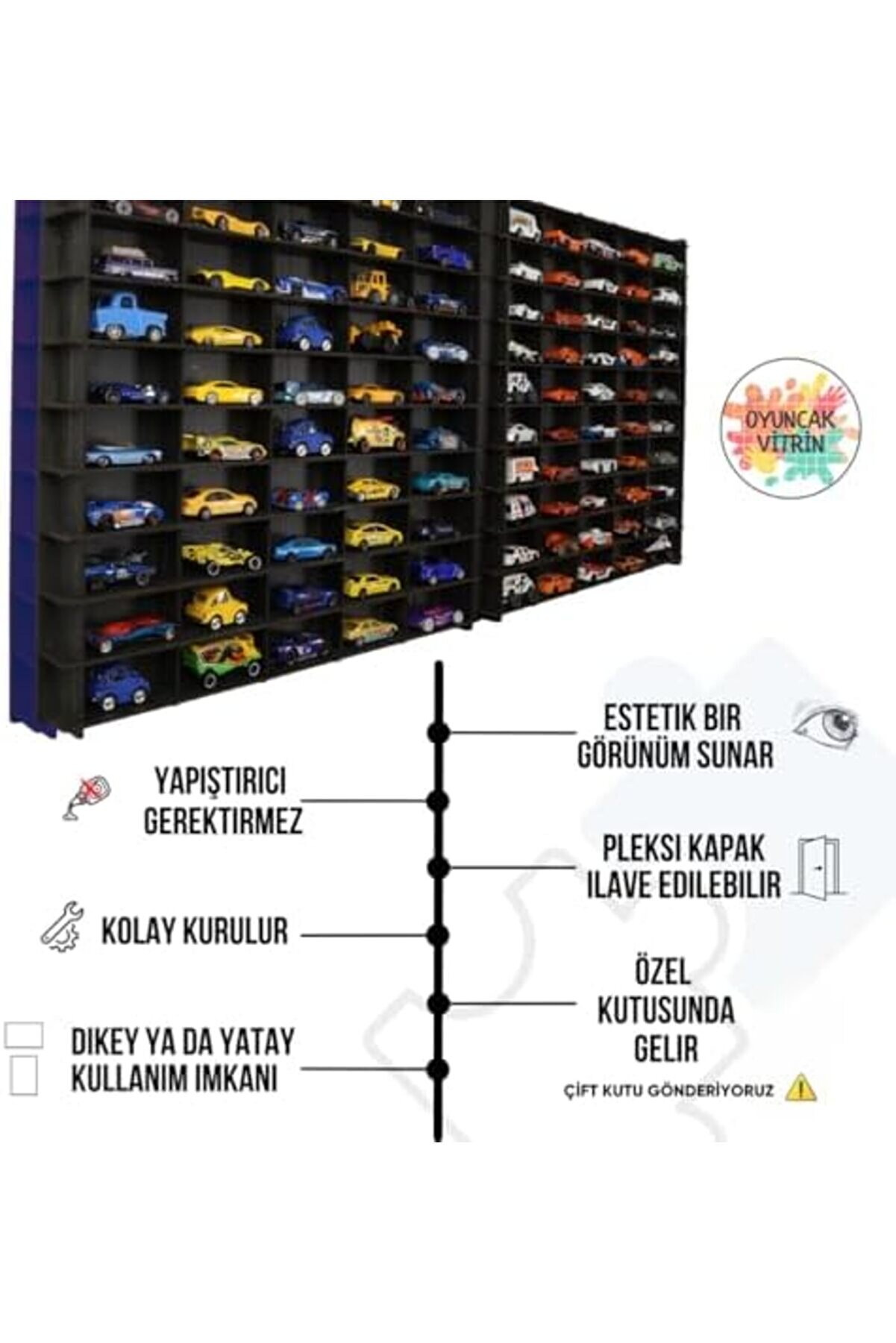 Ölçek Oyuncak Hobi̇ 100 Araçlık Set Model Oyuncak Araba Rafı-Cevi̇z 1014773