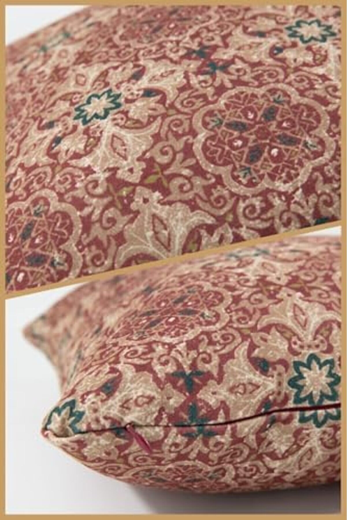 43X43 Cm Desenli̇ Kırlent Kılıfı Dekorati̇f Etni̇k Ikat Damask Inta