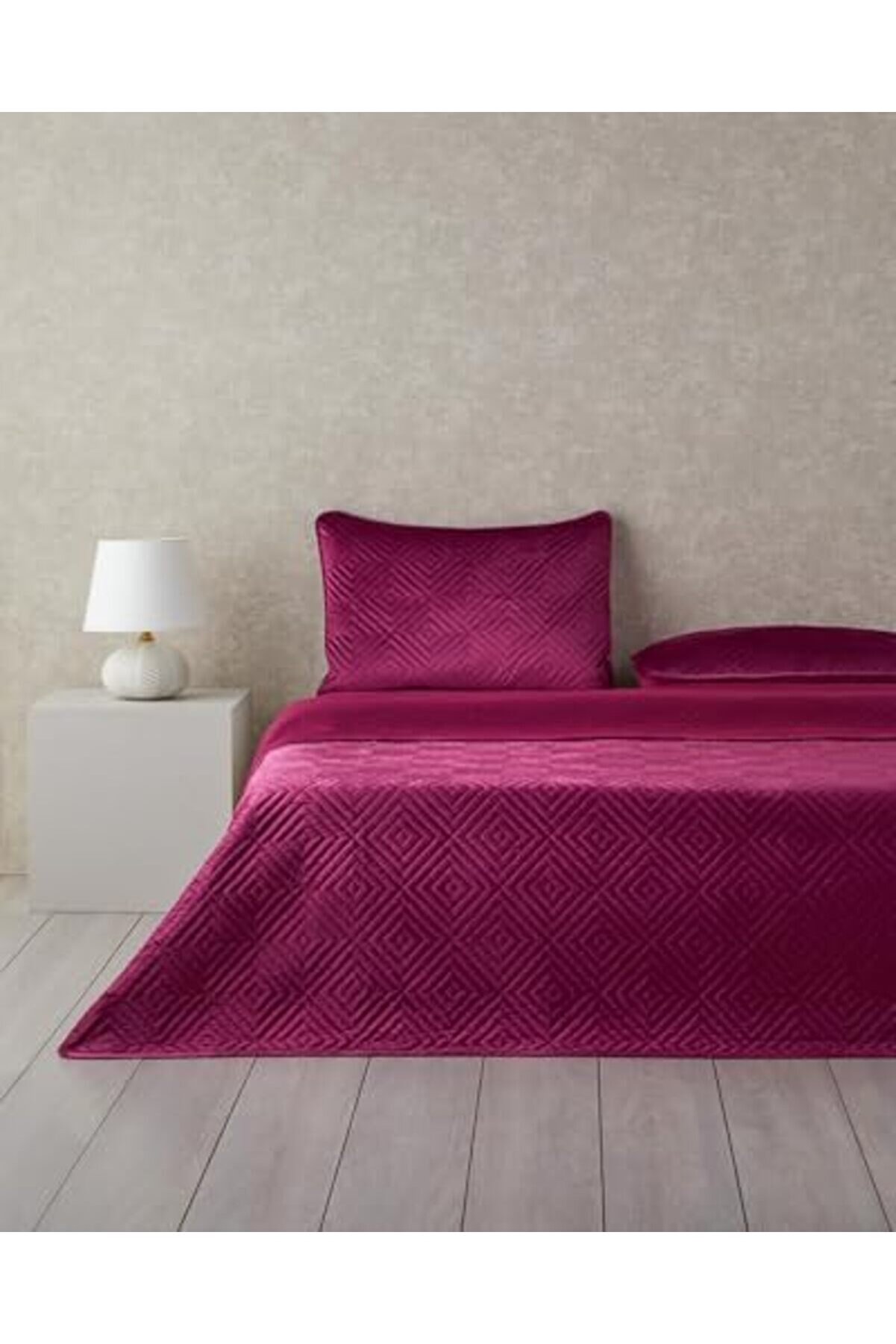 Di̇amant Kadi̇fe Si̇ze Yatak Örtüsü Takımı 240X220 Cm Fuşya 1014773